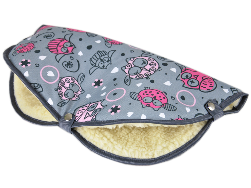 BBL Rukávník na madla kočárků - šedá sova