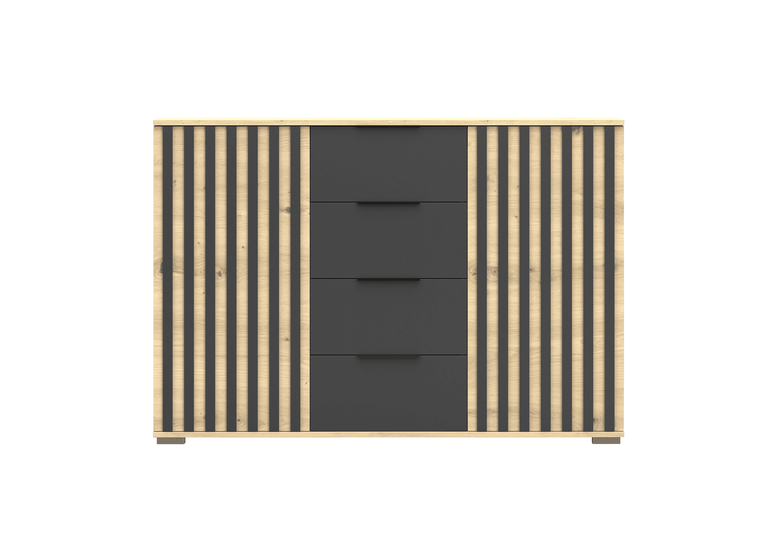 IDZ Komoda WERONA 2D4S 26, 135 cm Dub Artisan/Černá