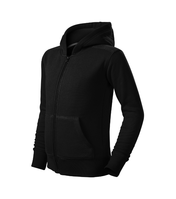 MALFINI, a.s. Dětská mikina TRENDY ZIPPER Barva: 01 - Černá, Velikost: 122 cm/6 let