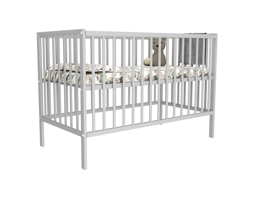 SCAR Dětská masivní buková postýlka Bobík 120 x 60 cm – Bílá