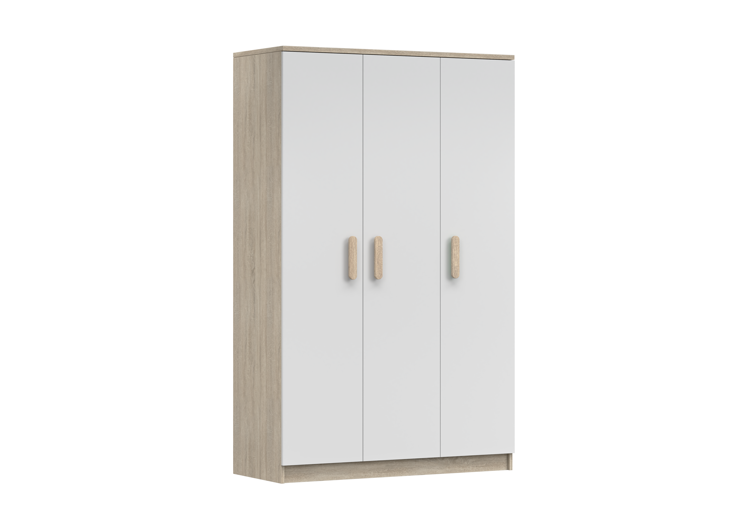 IDZ Šatní skříň SMYK III 3D 19, 120 cm Bílá + Dub Sonoma / Barevné úchytky Barva: Dub