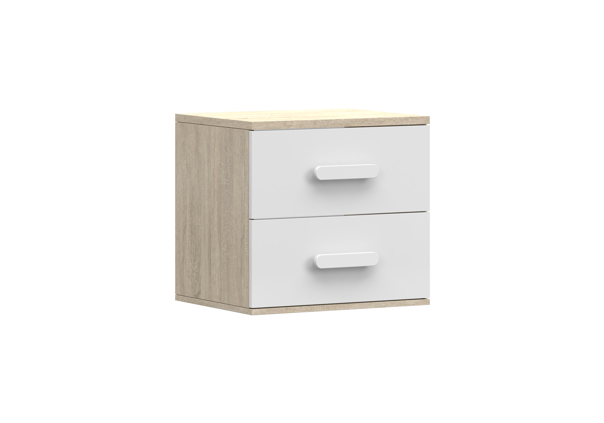 IDZ Noční stolek SMYK III 22, 55 cm Bílá + Dub Sonoma / Barevné úchytky Barva: Bílá