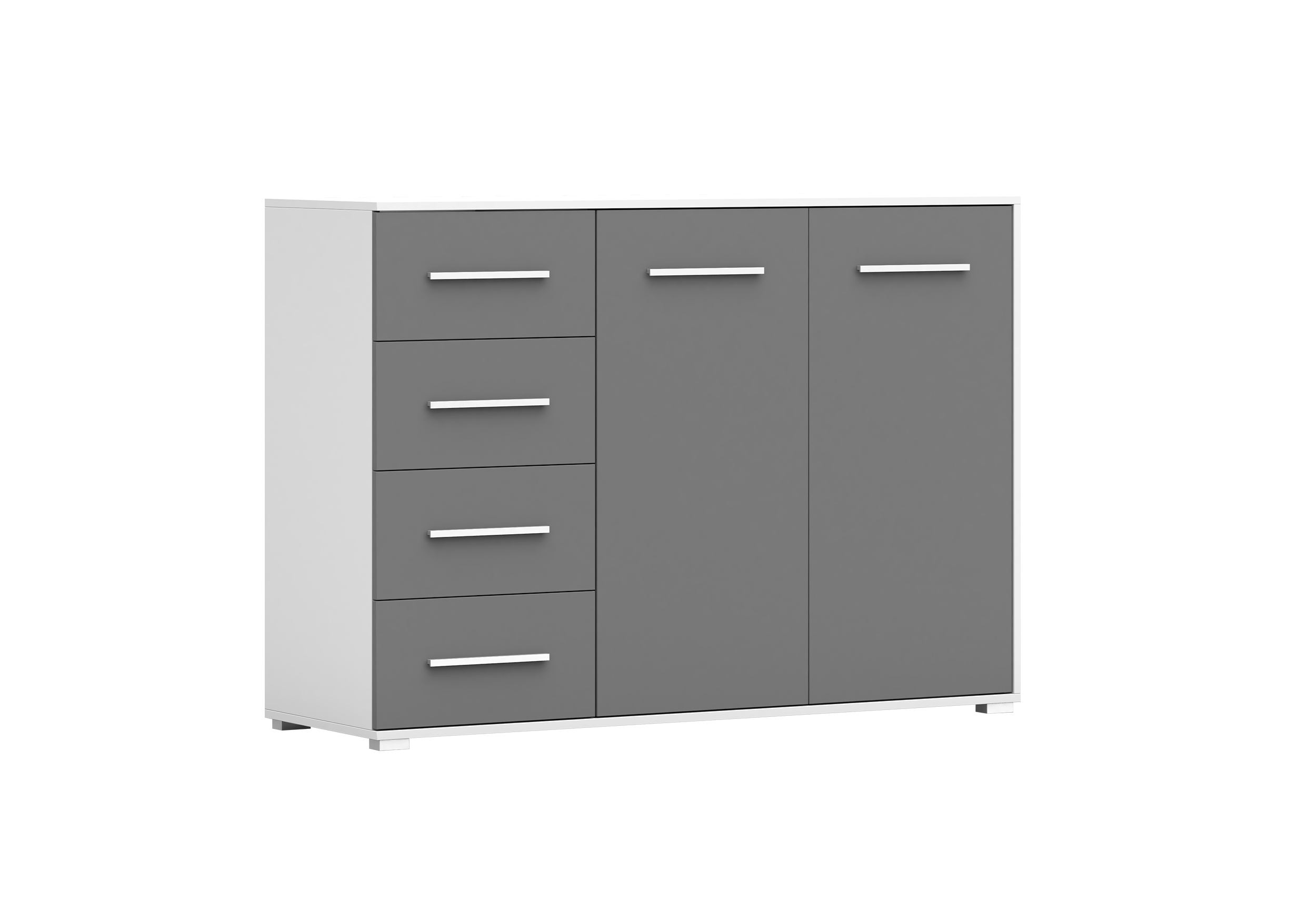 IDZ Komoda FRIDA 2D4S 01, 135 cm Grafit / Bílá