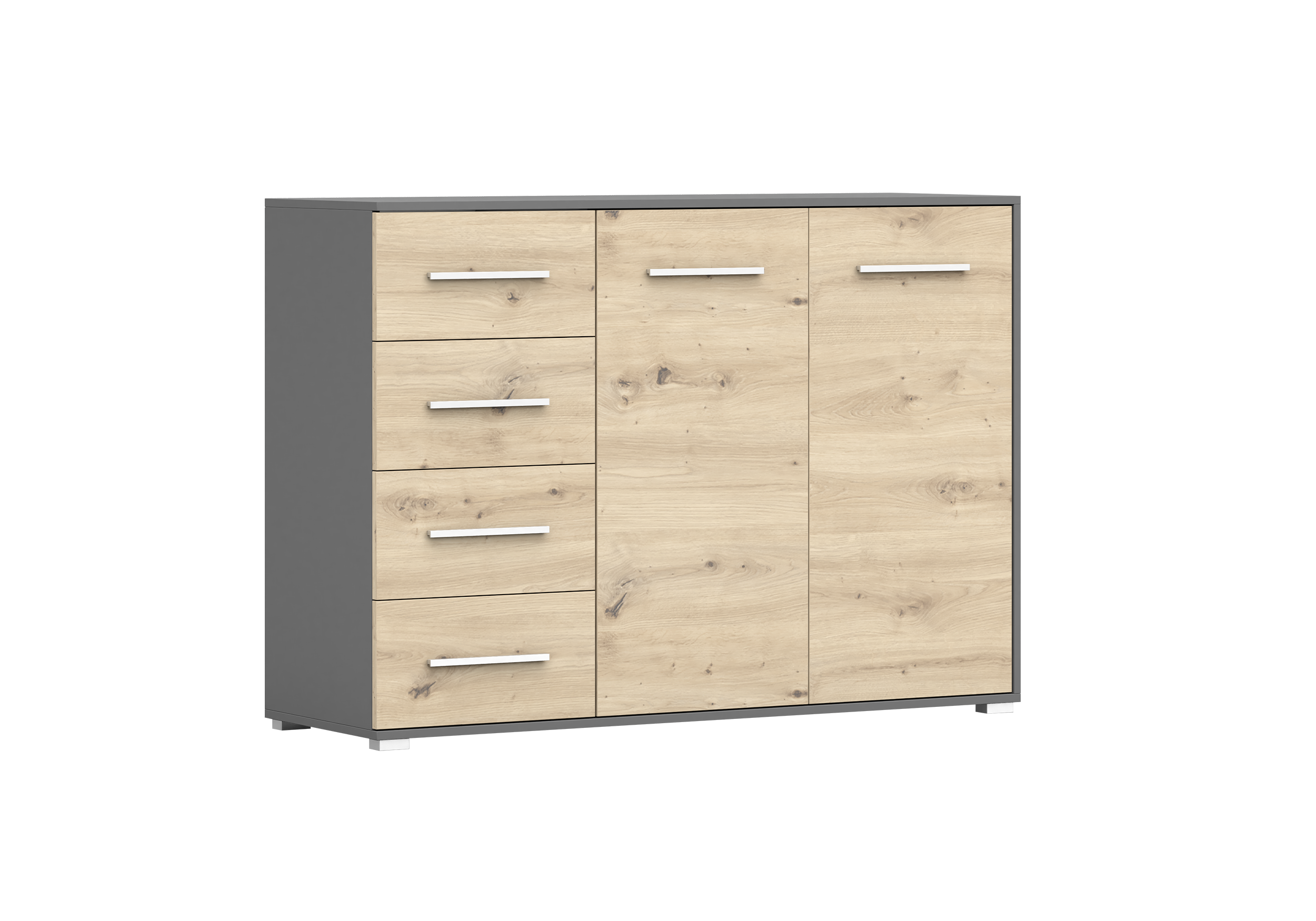 IDZ Komoda FRIDA 2D4S 01, 135 cm Dub Artisan / Grafit