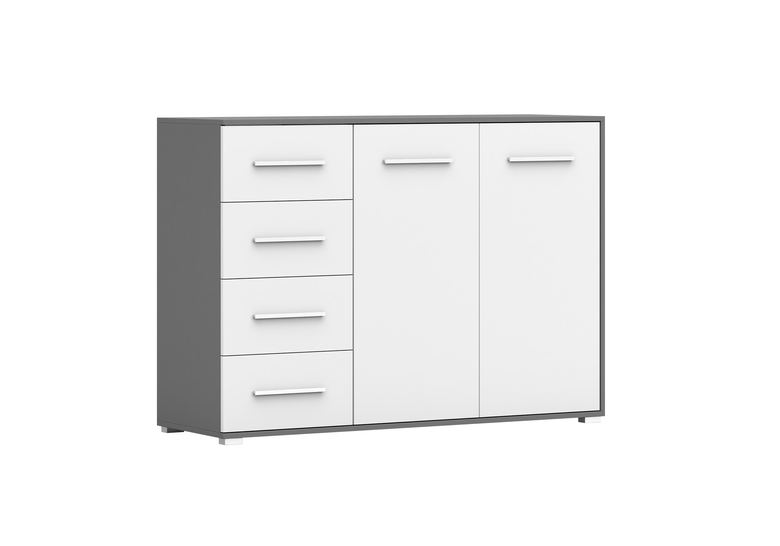 IDZ Komoda FRIDA 2D4S 01, 135 cm Bílá / Grafit