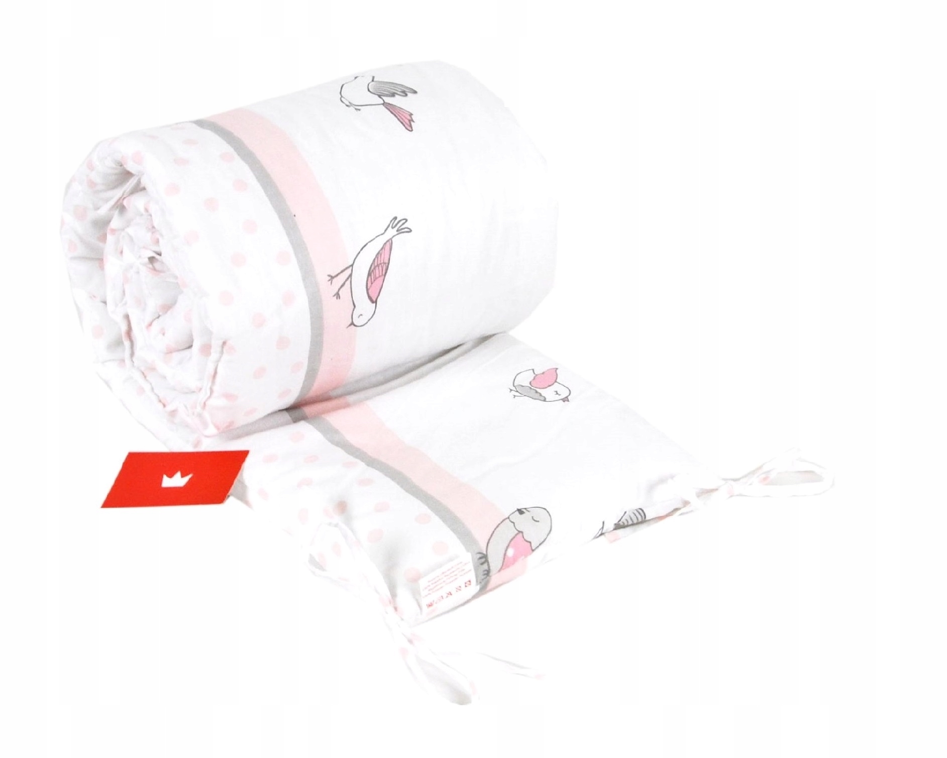 Mantinel do postýlky 210 cm - růžový sloník