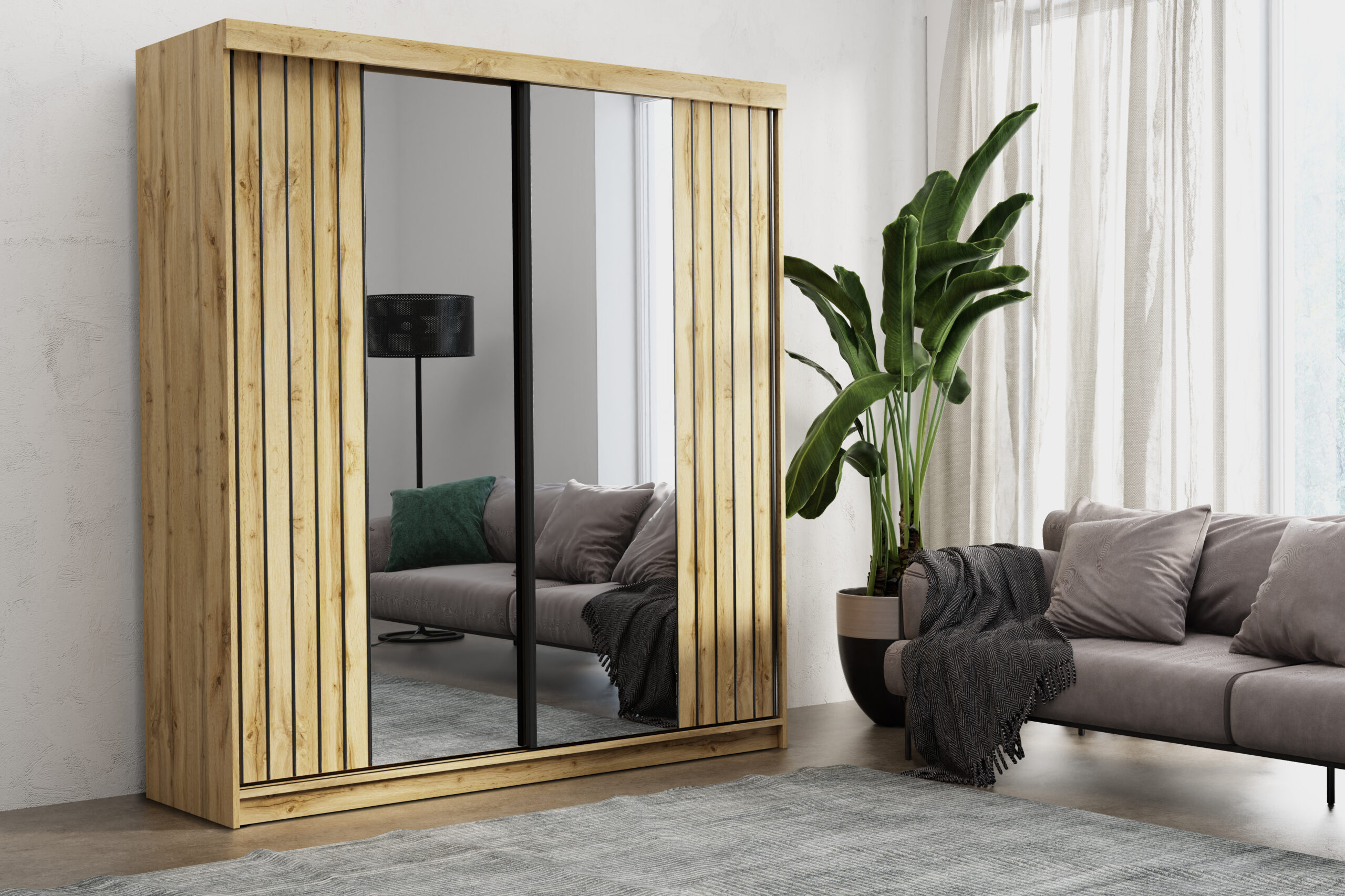 ARK Šatní skříň MOLY, Dub Votan 200 cm