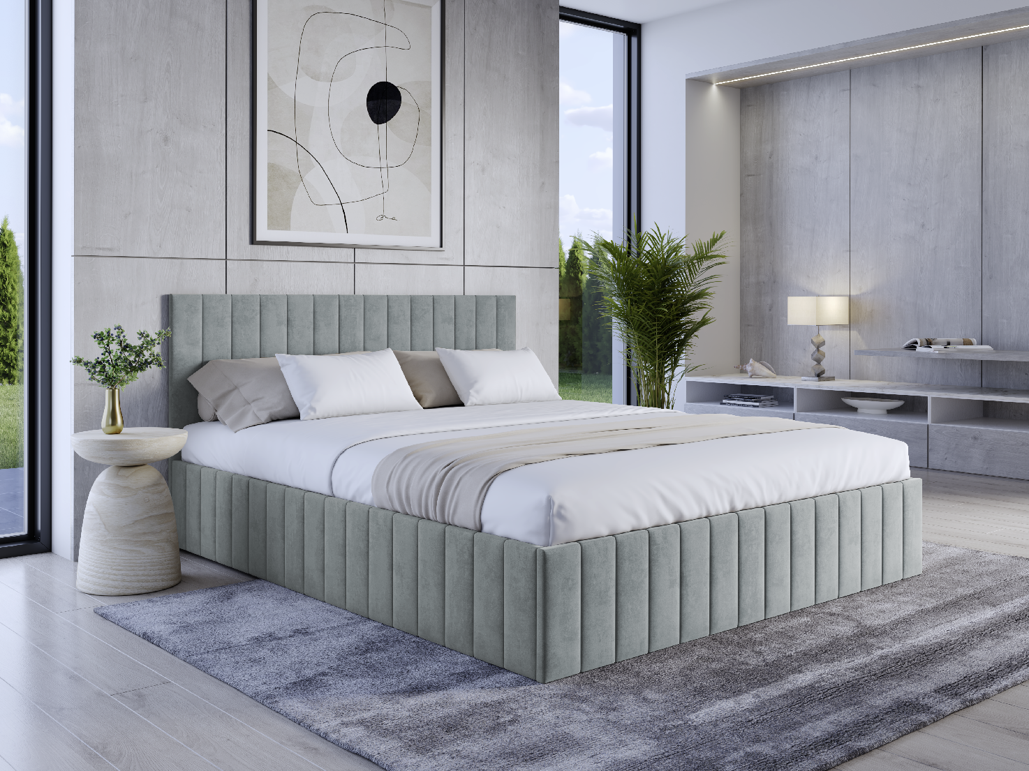 Eka Čalouněná postel LINDA 120x200 cm Barva látky Trinity: (2314) Šedá