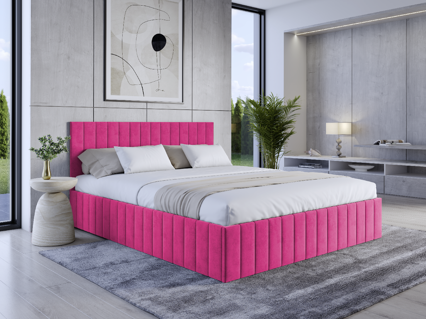 Eka Čalouněná postel LINDA 120x200 cm Barva látky Trinity: (2310) Růžová