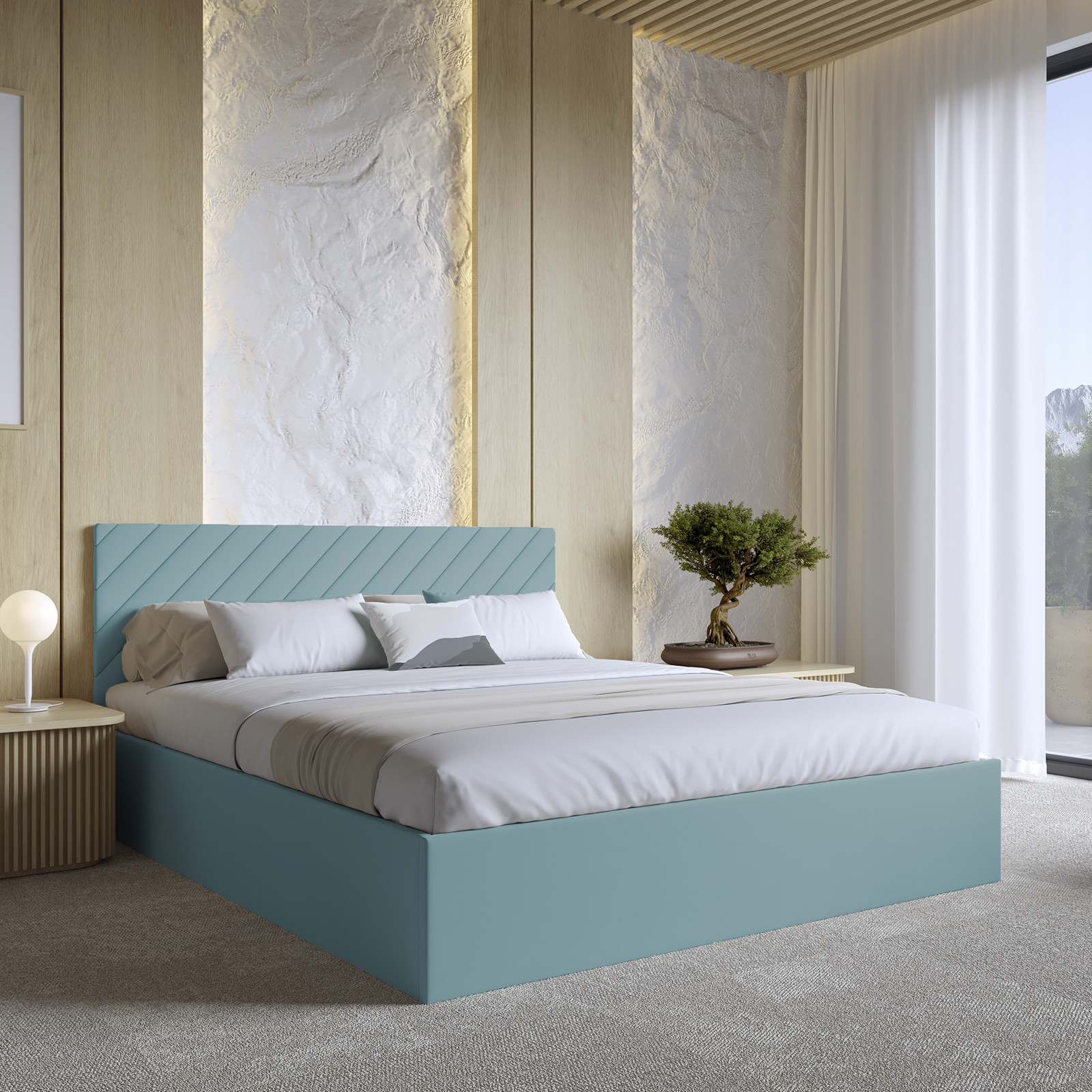 Eka Čalouněná postel ADEL 120x200 cm Barva látky Trinity: (2315) Tmavá šedá