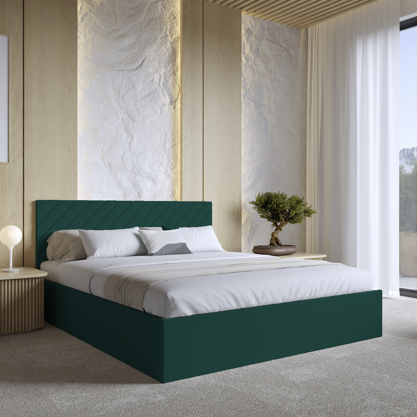 Eka Čalouněná postel ADEL 180x200 cm Barva látky Trinity: (2306) Světlá hnědá