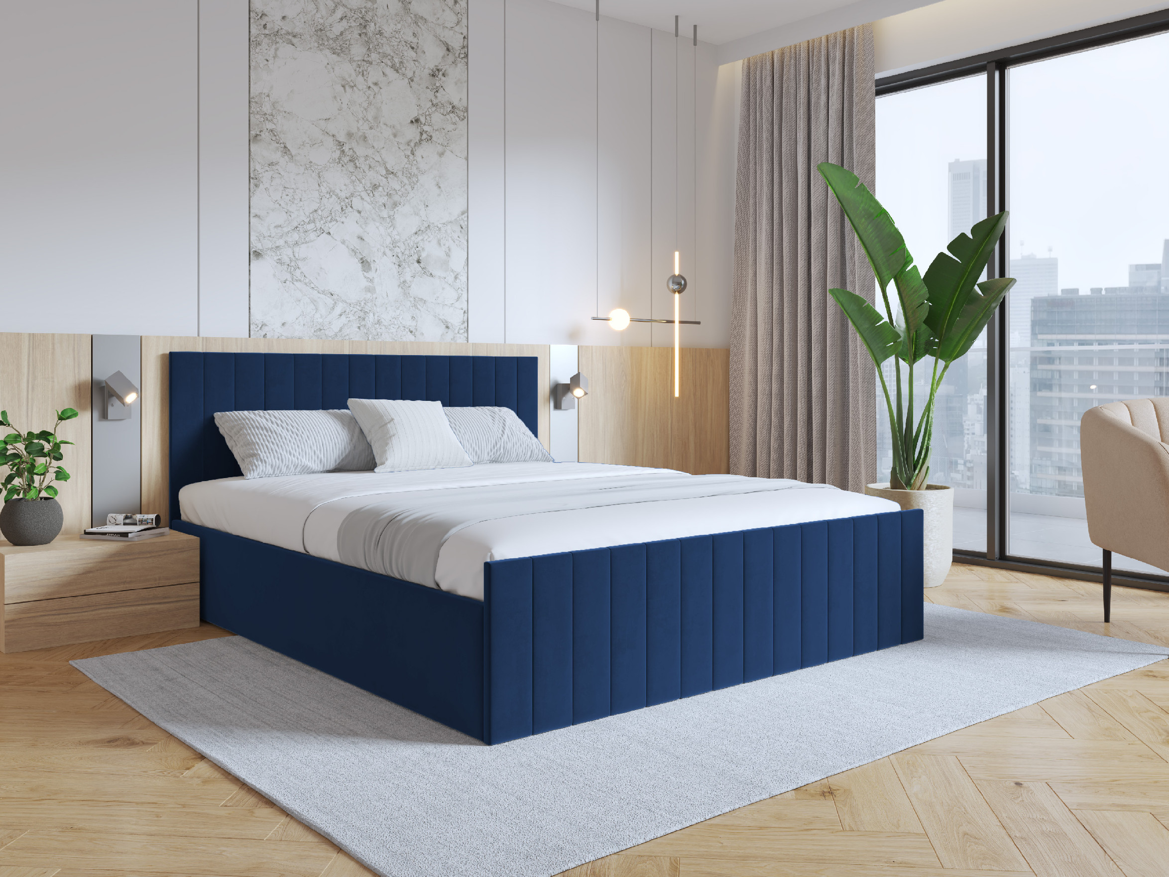 Eka Čalouněná postel EMILY 120x200 cm Barva látky Trinity: (2309) Červená