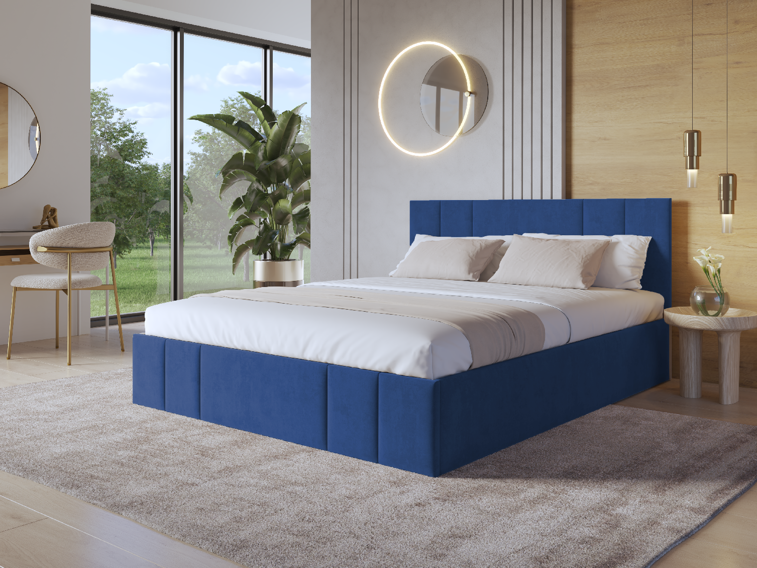 Eka Čalouněná postel SAMANTA 140x200 cm Barva látky Trinity: (2317) Oranžová