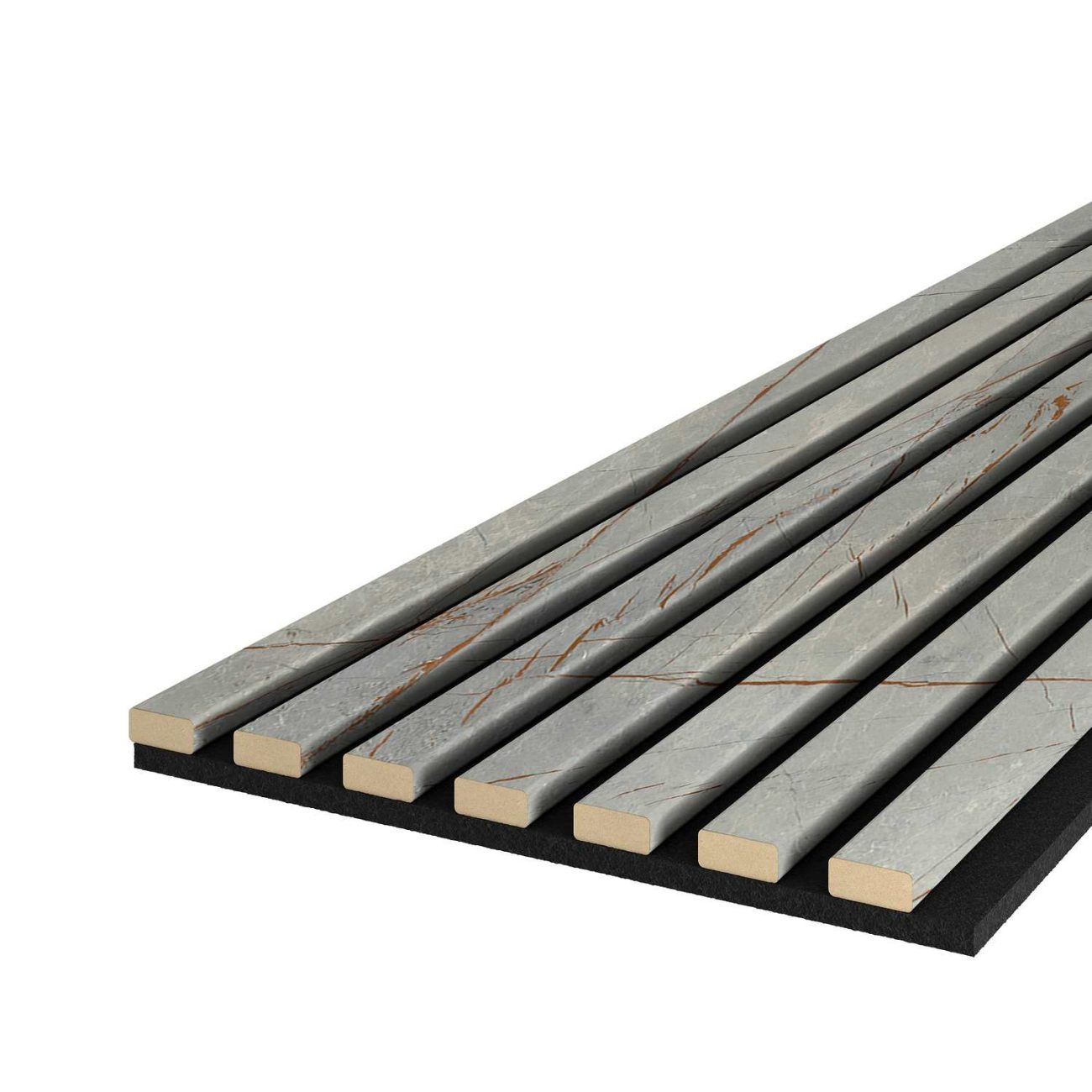 MP Dekorativní nástěnné lamely s filcem, Kámen zlatý / černý 260x30x0,7 cm - 7 lamel