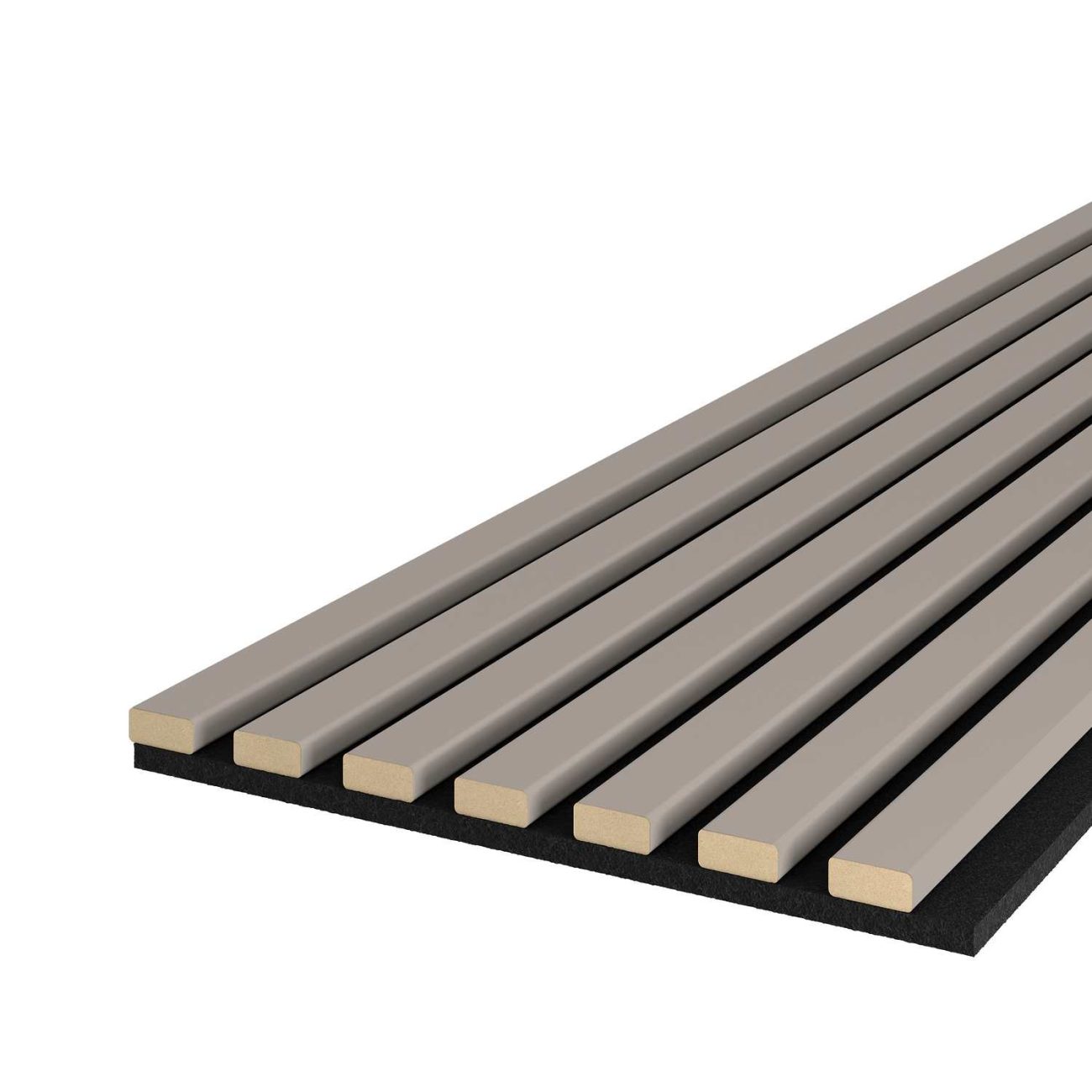 MP Dekorativní nástěnné lamely s filcem, Sandgrau / černý 260x30x0,7 cm - 7 lamel
