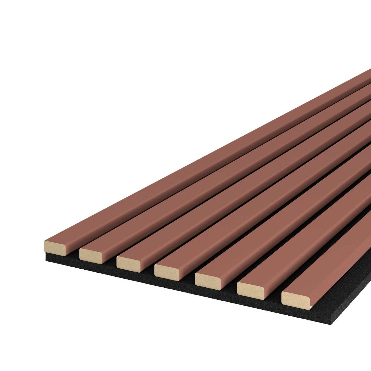 MP Dekorativní nástěnné lamely s filcem, Nude / černý 260x30x0,7 cm - 7 lamel