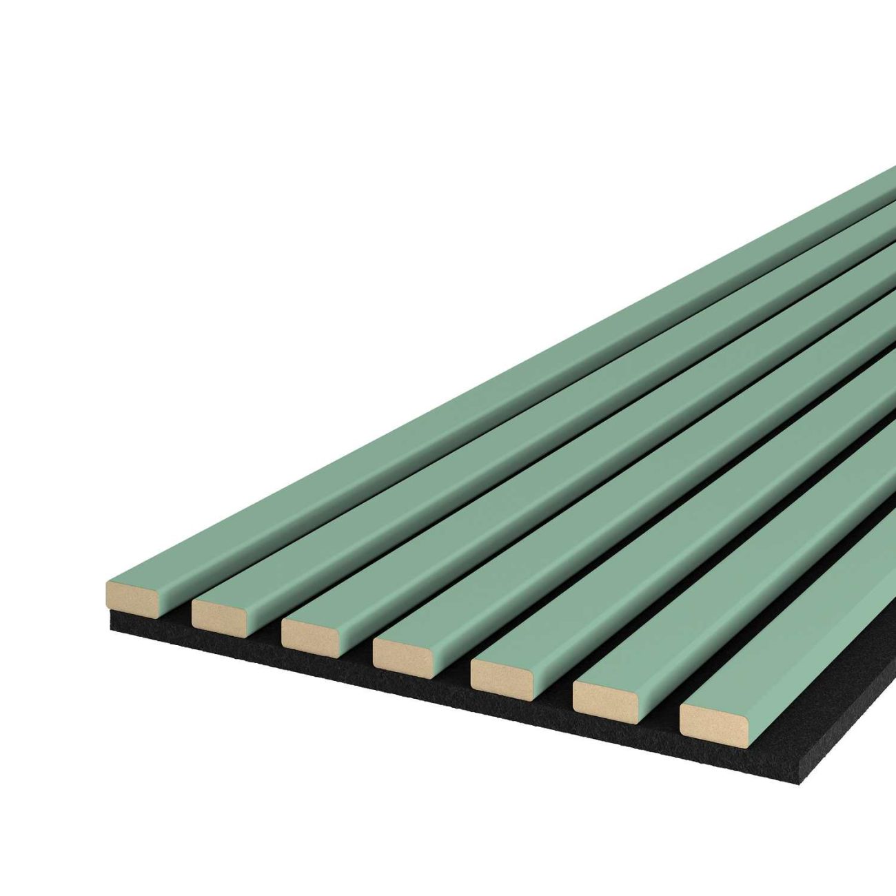 MP Dekorativní nástěnné lamely s filcem, Šalvěj / černý 260x30x0,7 cm - 7 lamel