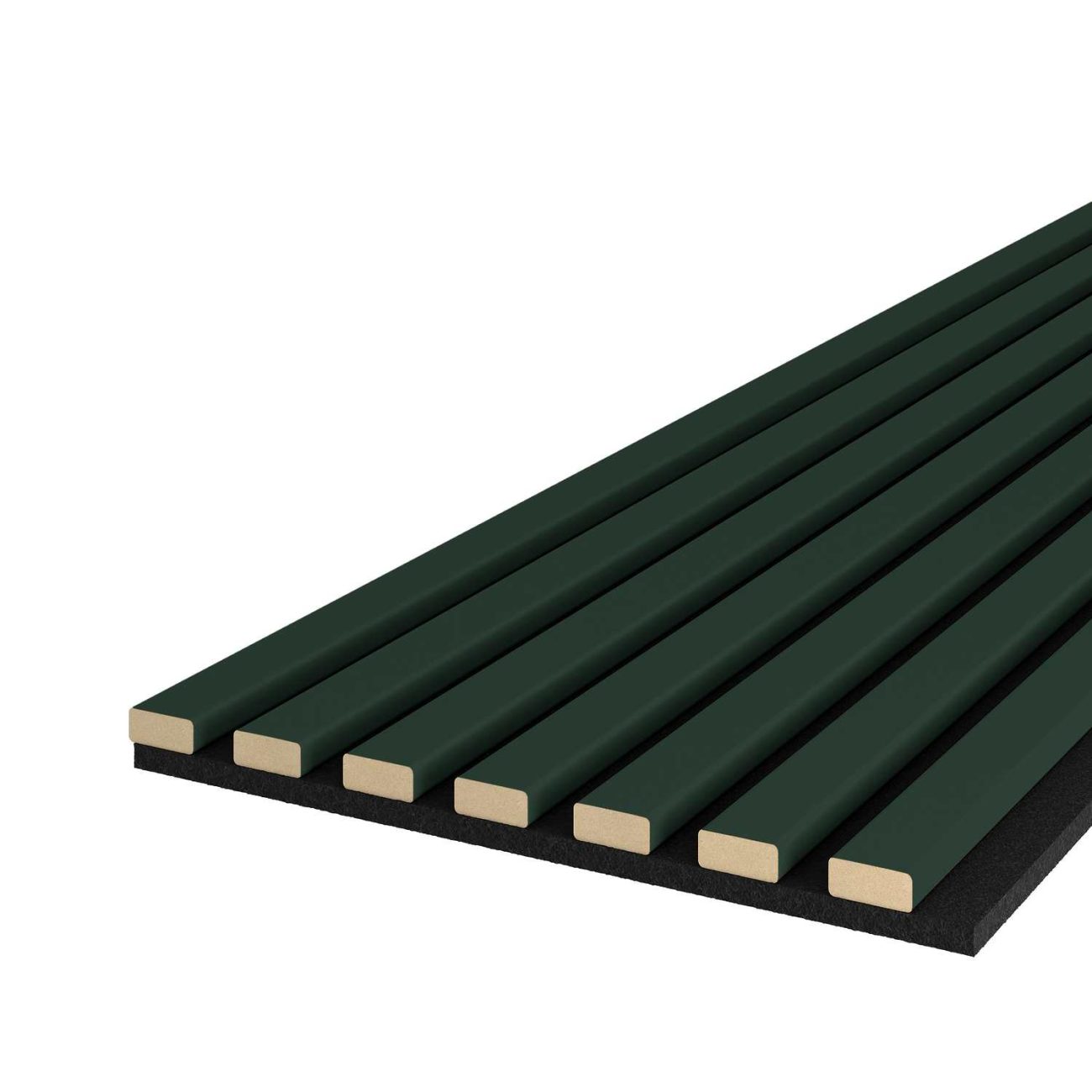 MP Dekorativní nástěnné lamely s filcem, Zelená / černý 260x30x0,7 cm - 7 lamel