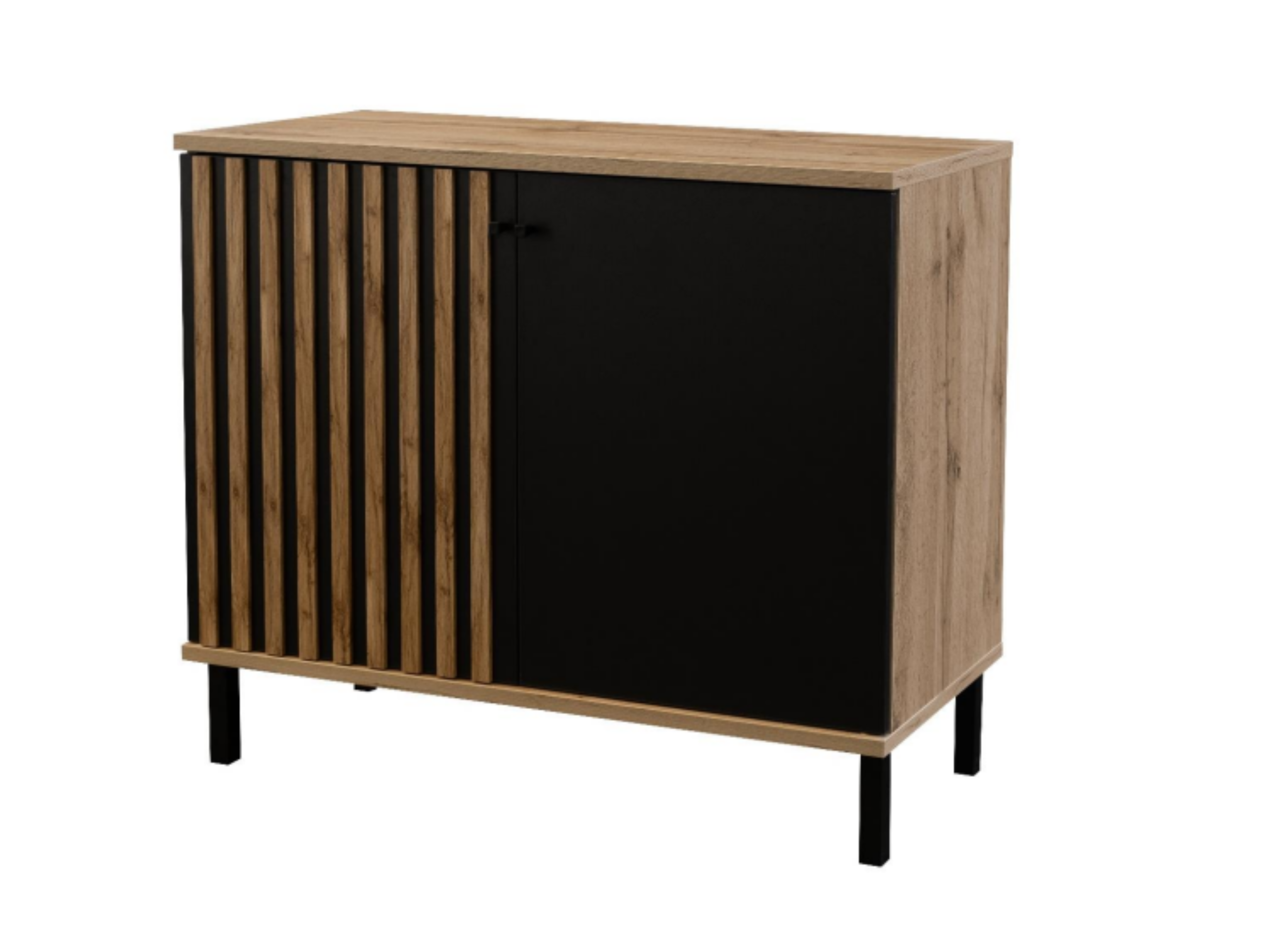 STO Komoda LONDON 2D, 100 cm Černá/Dub Votan