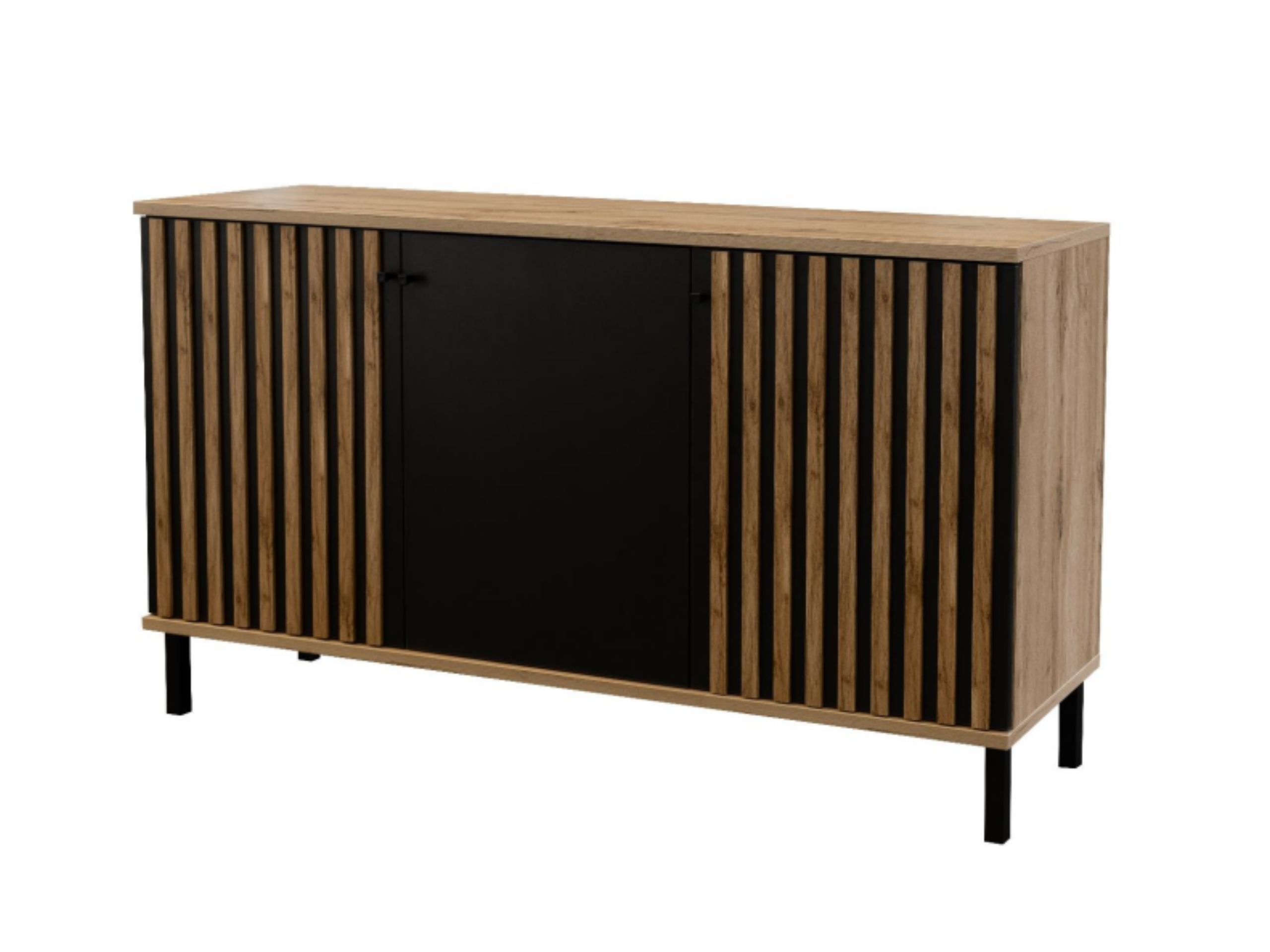 STO Komoda LONDON 3D, 150 cm Černá/Dub Votan