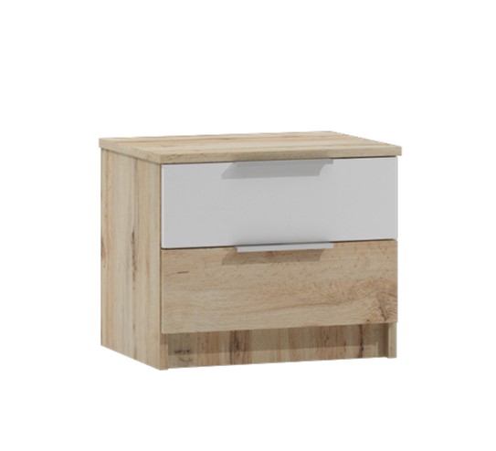 STO Noční stolek VIENNA, 53,5 cm Dub Votan/Bílá