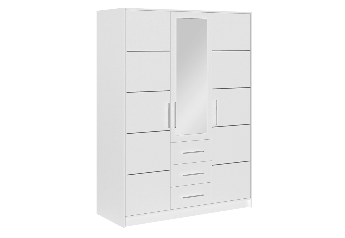 STO Šatní skříň BALI D3 147 cm Barva dřeva: Bílá