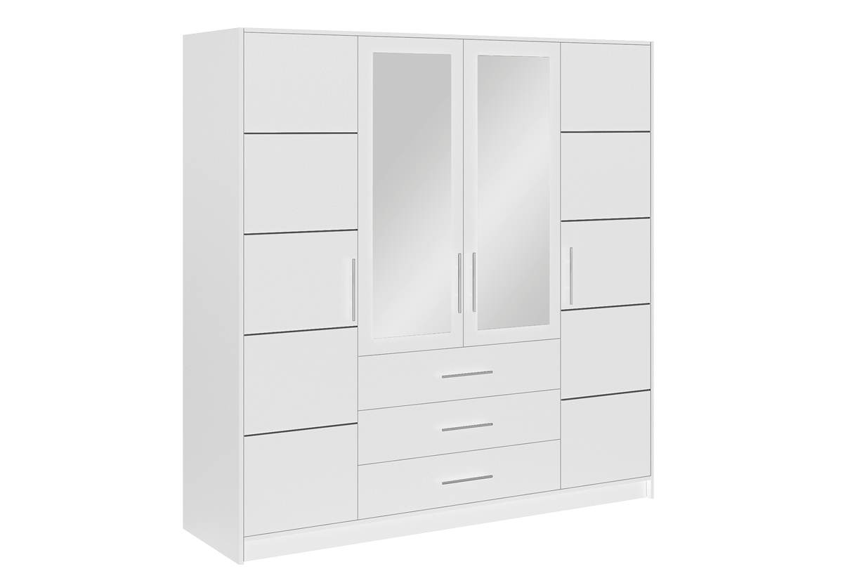 STO Šatní skříň BALI D4 196 cm Barva dřeva: Bílá