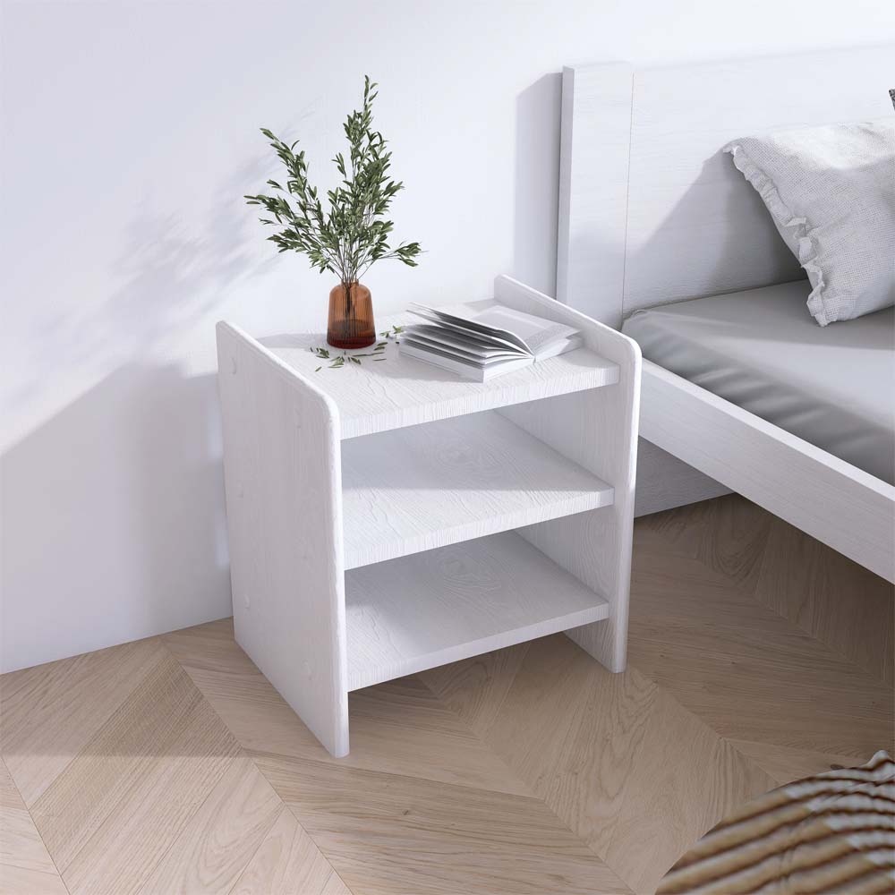Maxi Noční stolek z masivu IRIS B5, 39 cm Bílá