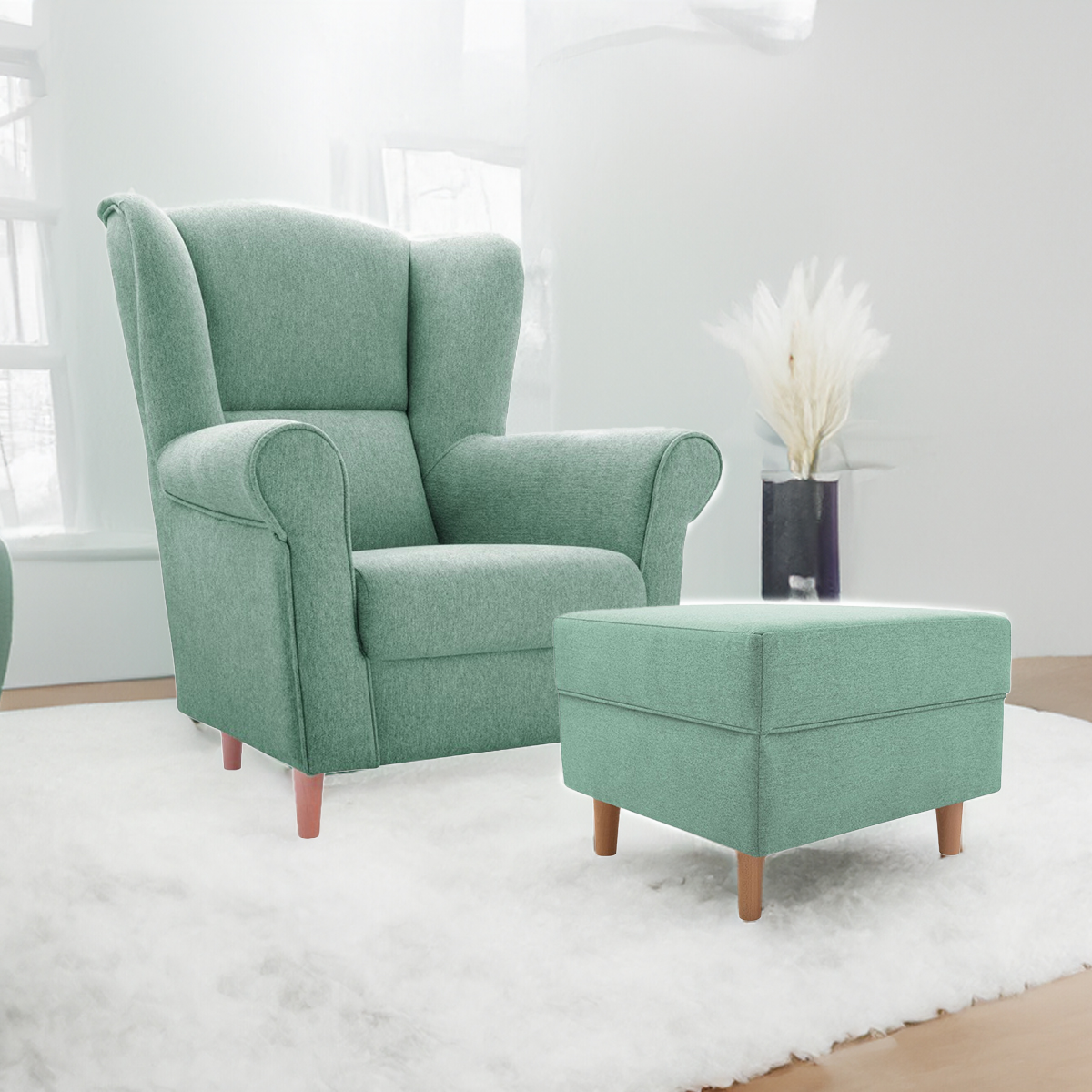 IDZ Sedací souprava: Křeslo LOFT 1 + taburet LOFT, Mátová Avra 11