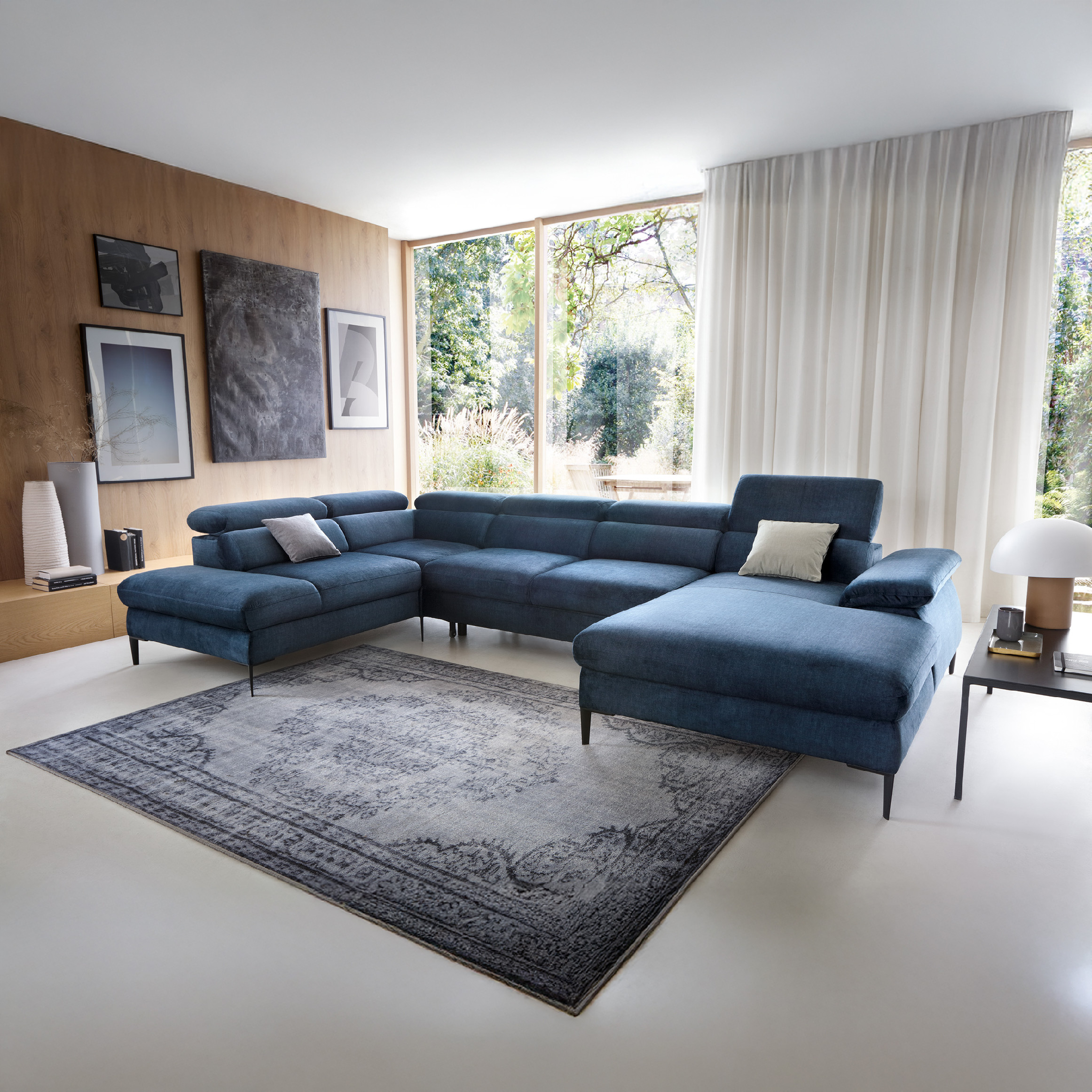 PCo Rohová sedací souprava BINIALI U2, 353 cm Barva látky: VOGUE 16 (Grafitová), Roh pohovky: Levý roh