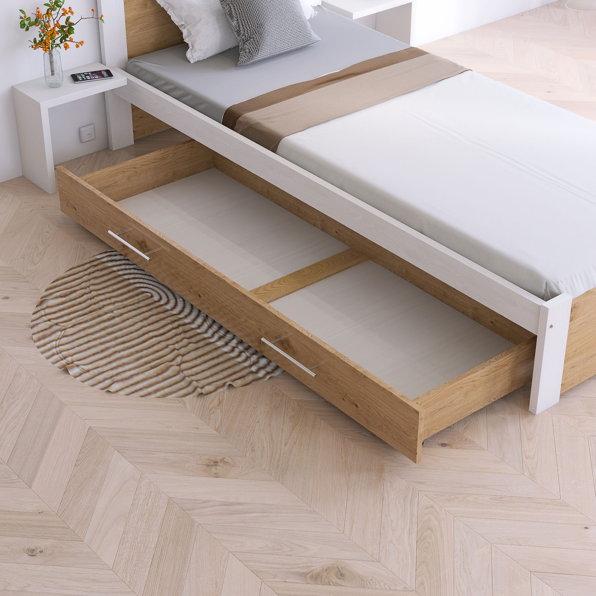 Maxi Šuplík pod postel IRIS 150 cm - barva Dub Artisan - 2. jakost