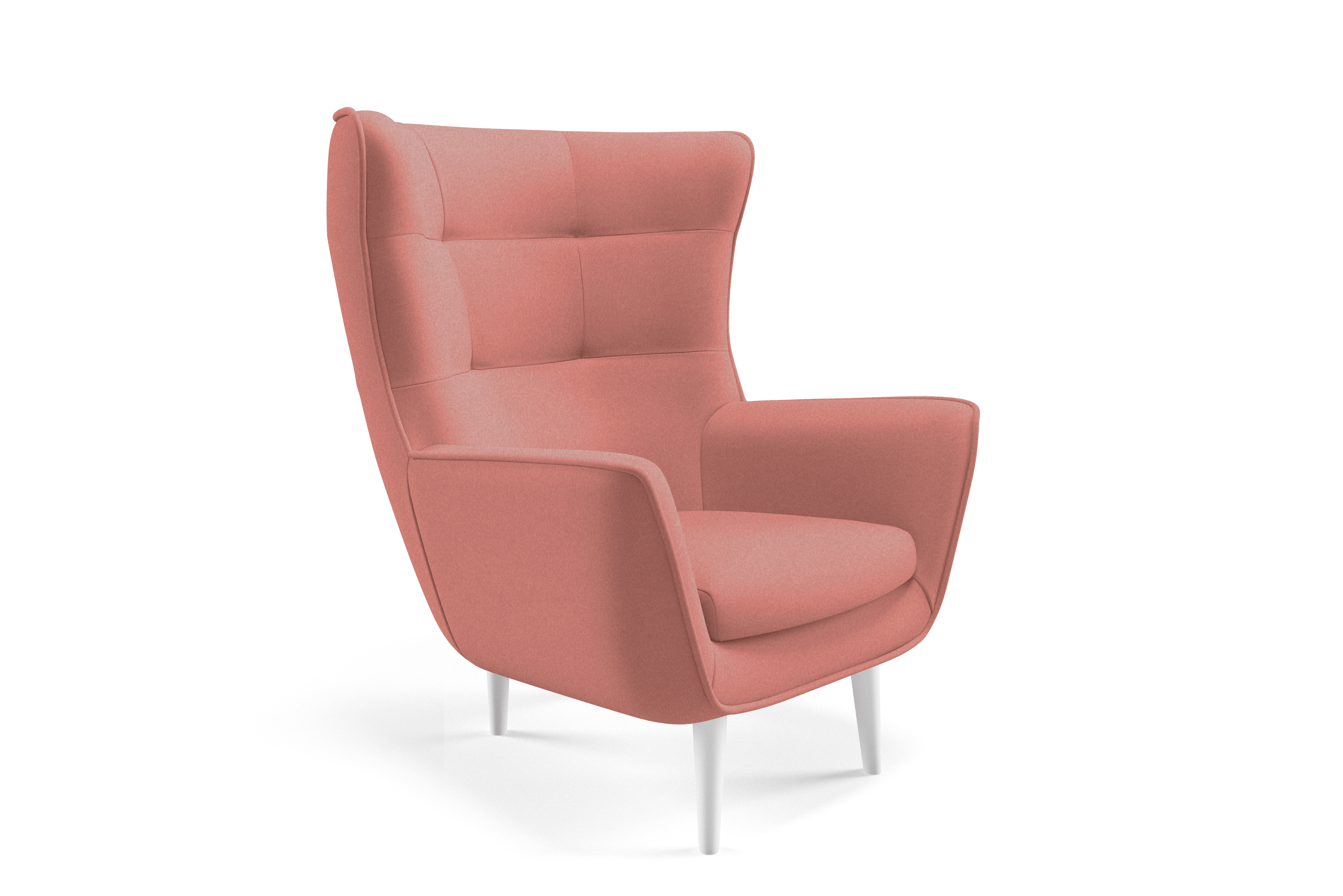 Eka Křeslo FLORENCE Výběr nohou: Bílé, Barva látky: CASTEL 55 (Růžová)