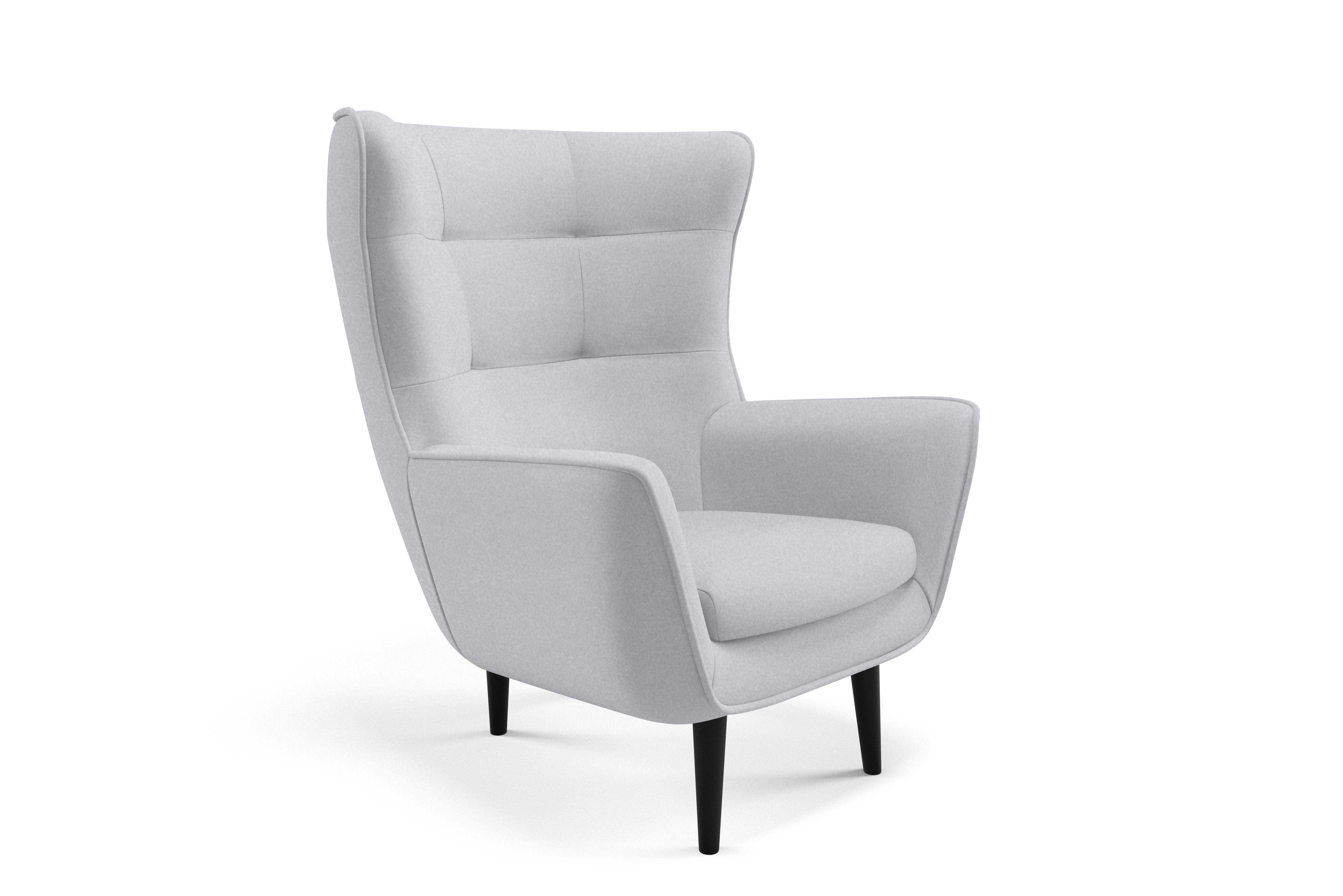 Eka Křeslo FLORENCE Výběr nohou: Černé, Barva látky: CASTEL 85 (Šedá)