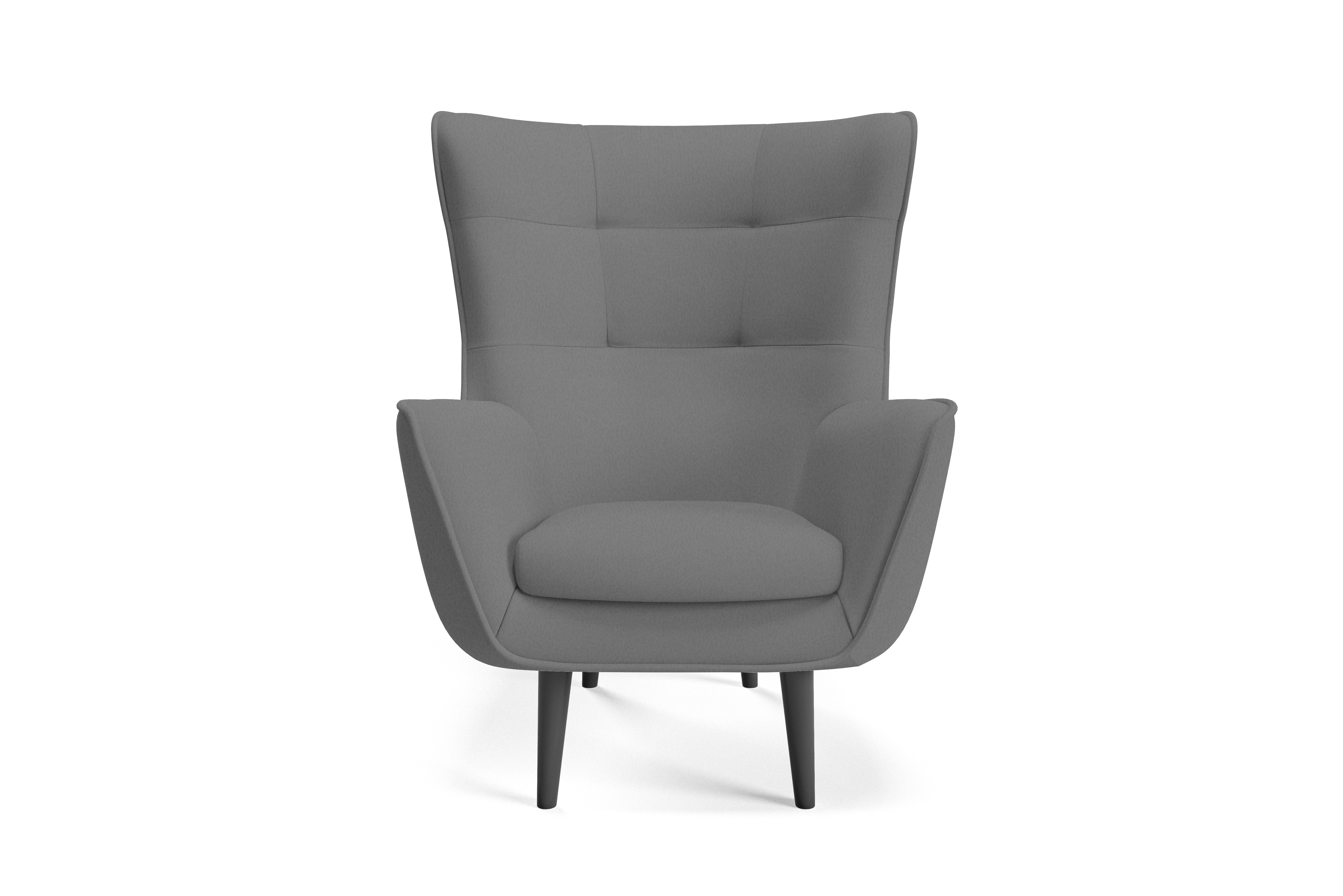 Eka Křeslo FLORENCE Výběr nohou: Černé, Barva látky: CASTEL 93 (Tmavá šedá)