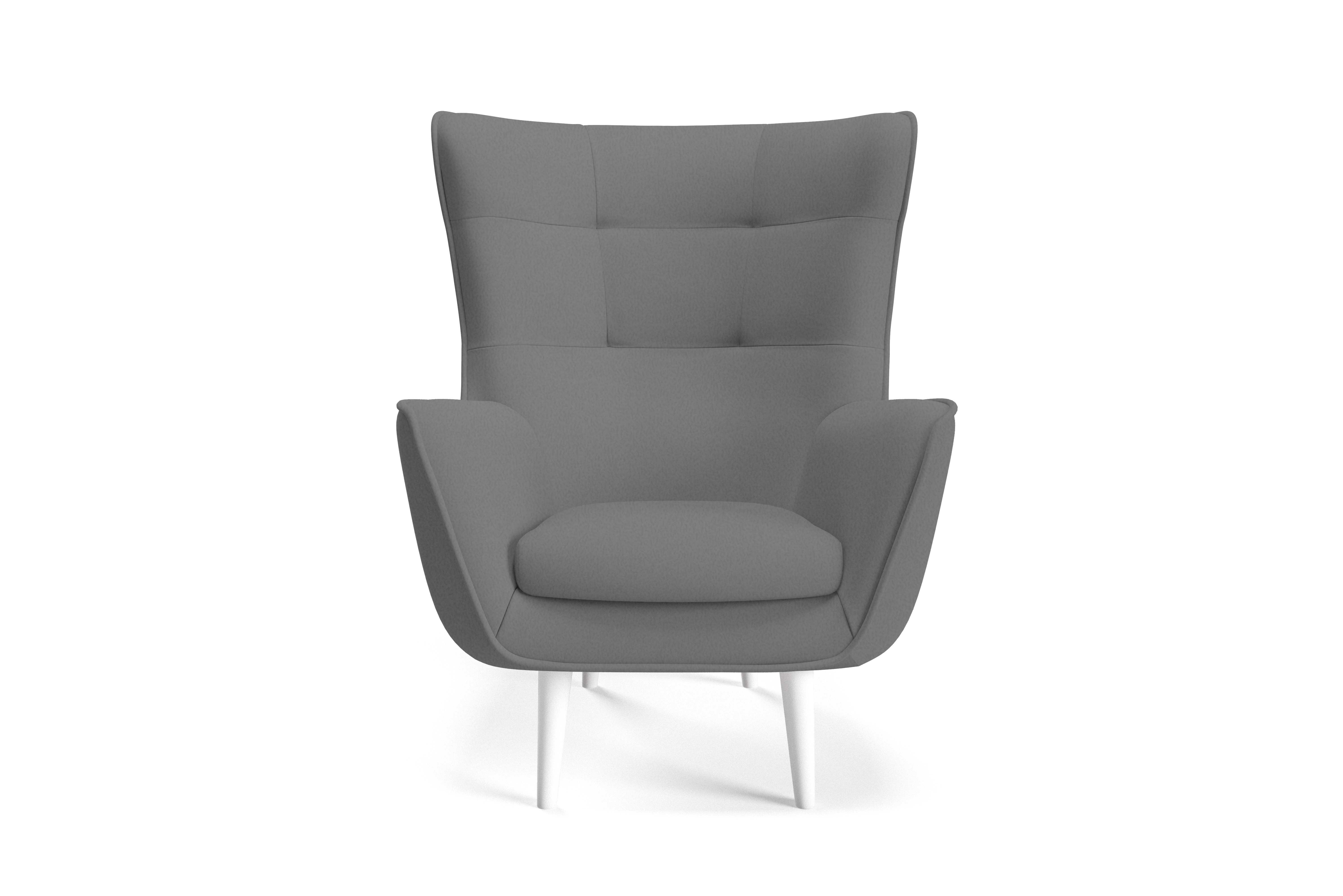 Eka Křeslo FLORENCE Výběr nohou: Bílé, Barva látky: CASTEL 93 (Tmavá šedá)