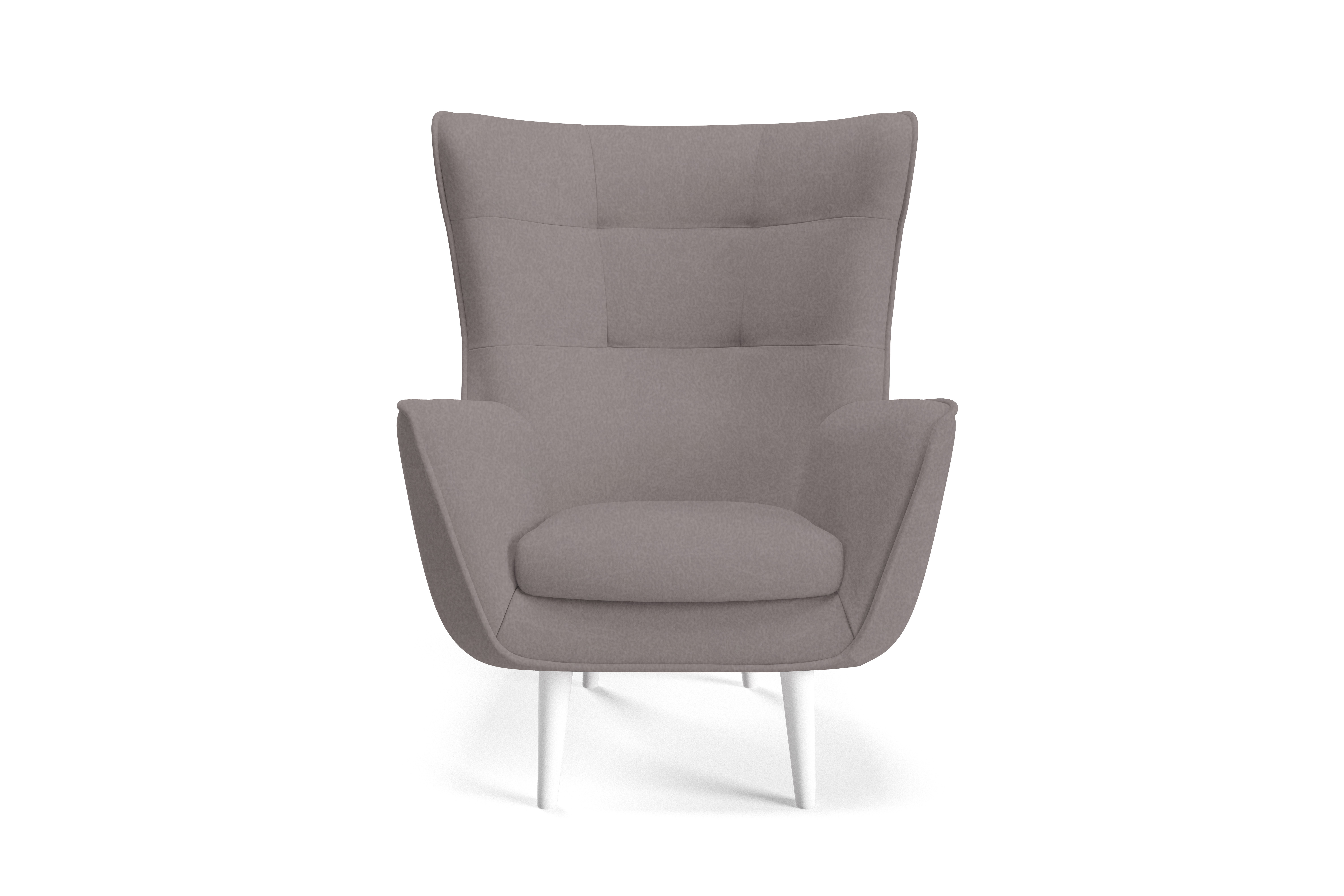 Eka Křeslo FLORENCE Výběr nohou: Bílé, Barva látky: CASTEL 20 (Hnědá)