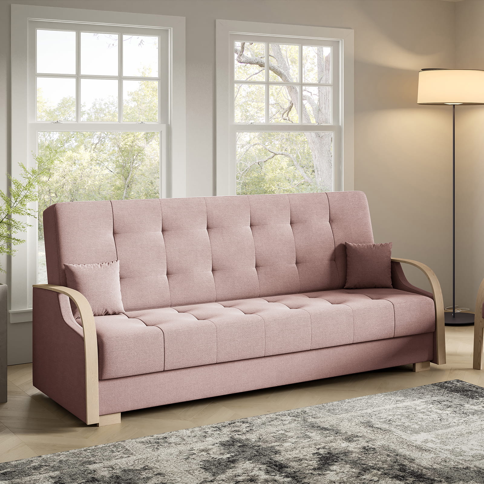 Eka Pohovka PALMOVKA, 212 cm Barva látky: Starorůžová (Soro 61)