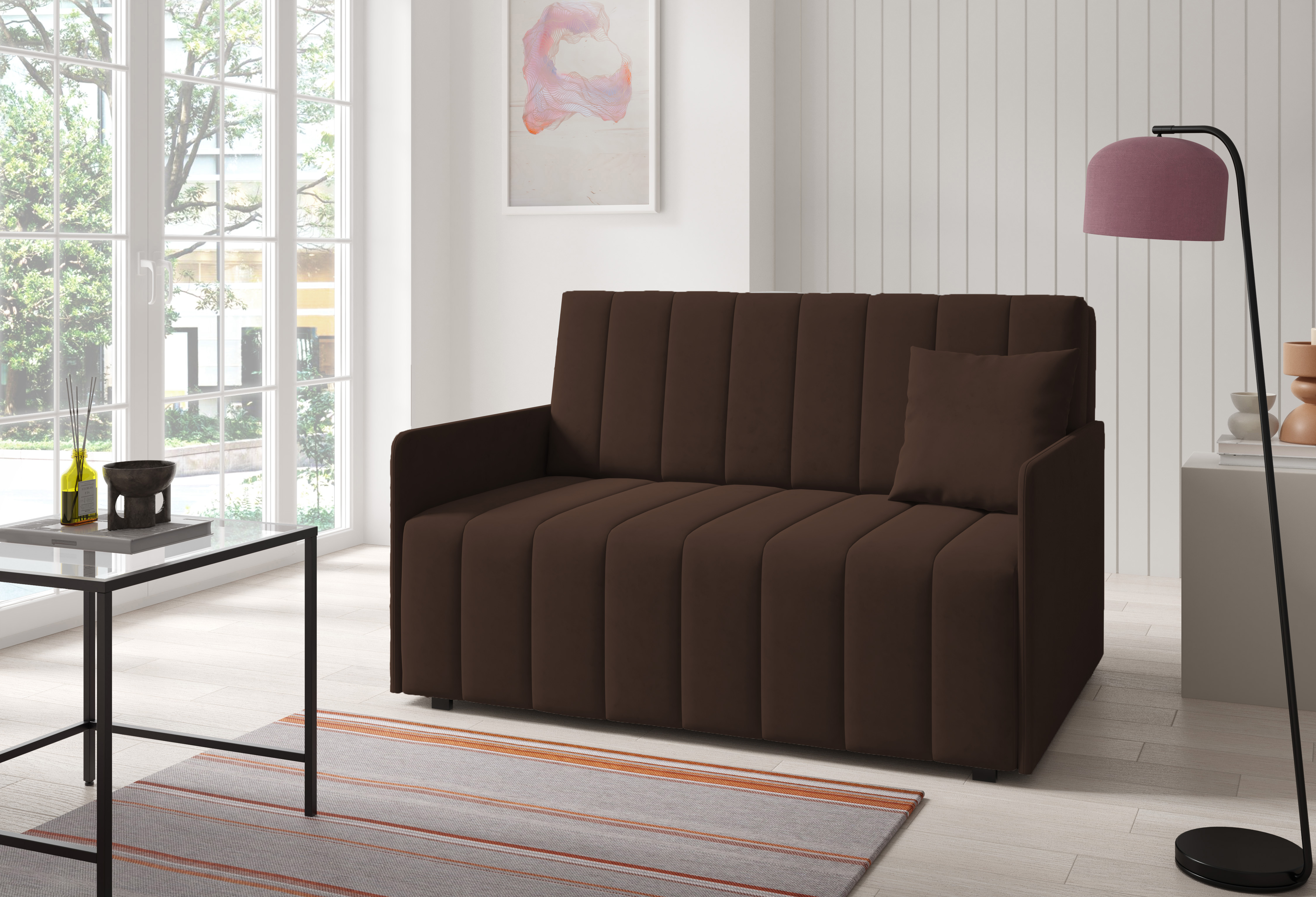 Eka Pohovka NERO III, 140 cm Barva látky: KRONOS 06 (Hnědá)