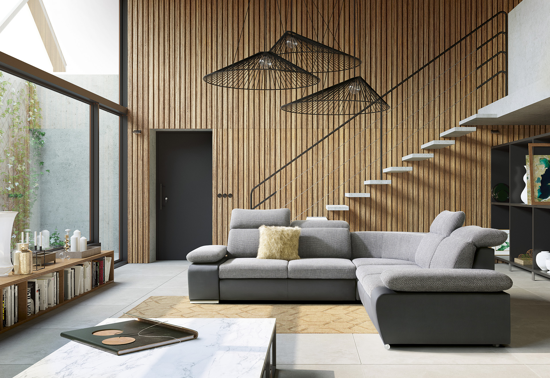 PCo Rohová sedací souprava ODYSEA I, 281 cm Roh pohovky: Levý roh, Barva látky: VARDO 06 (Šedá)