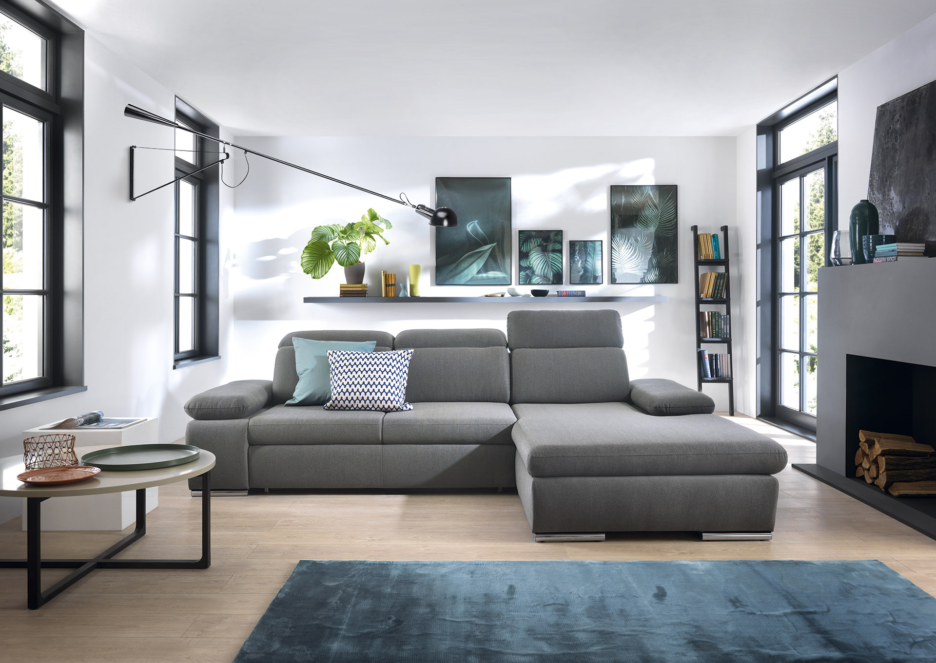 PCo Rohová sedací souprava OLIE, 285 cm Roh pohovky: Pravý roh, Barva látky: MONOLITH 85 (Šedá)