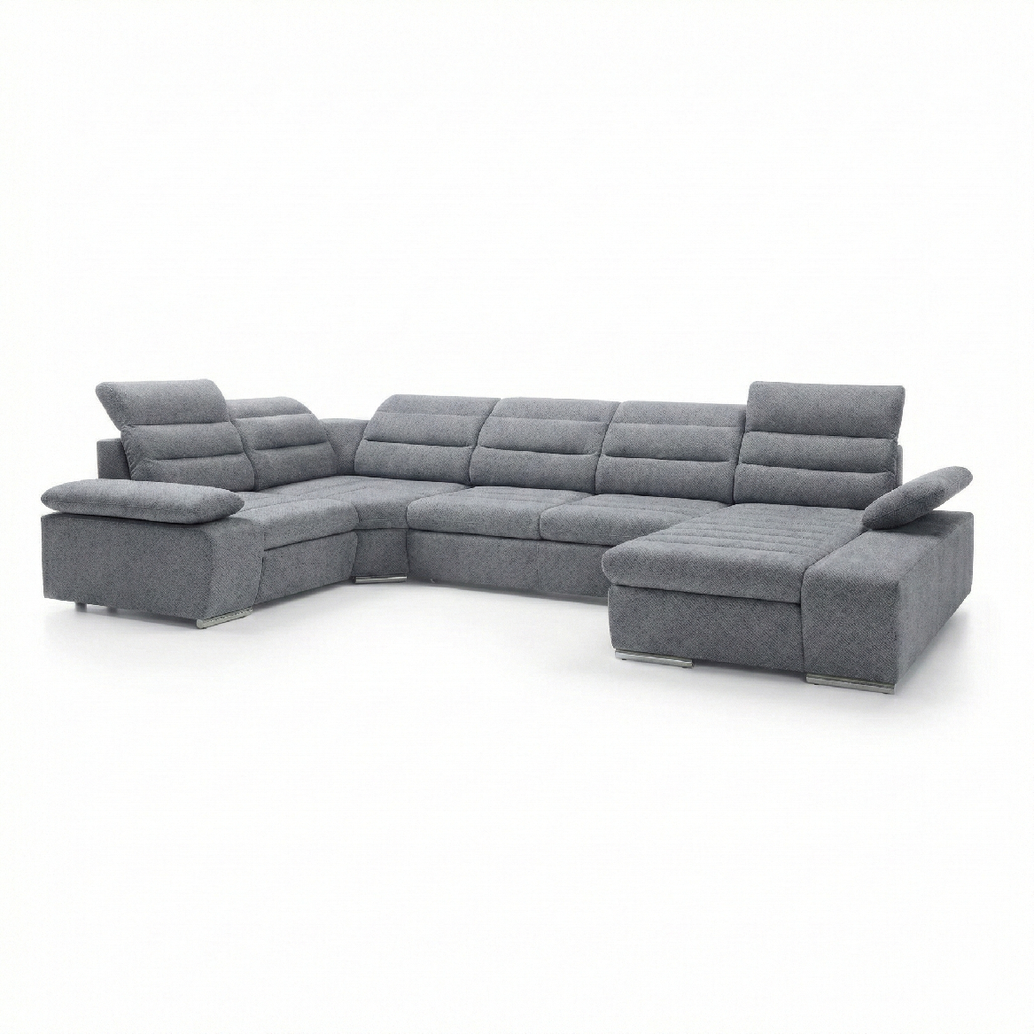 PCo Rohová sedací souprava KAMELOT II do U, 365 cm Barva látky: ELEMENT 23 (Šedá), Roh pohovky: Pravý roh