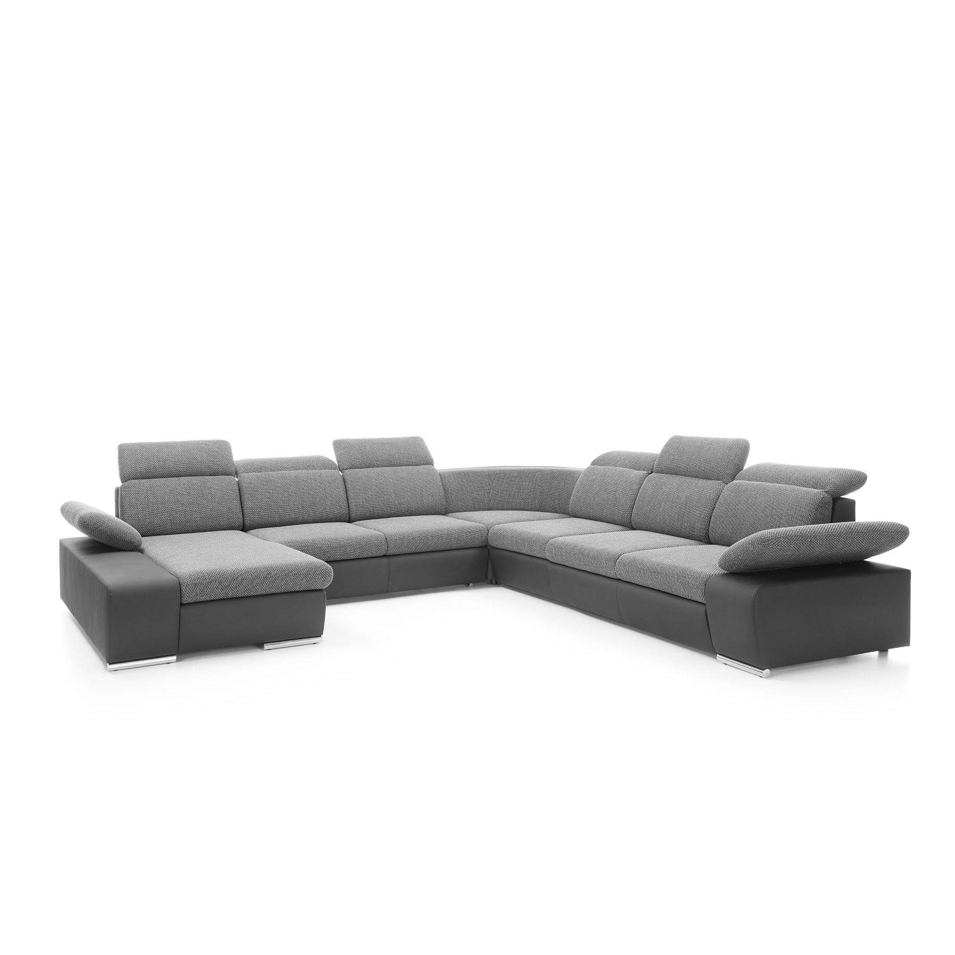 PCo Rohová sedací souprava ODYSEA IV do U, 355 cm Barva látky: VARDO 06 (Šedá), Roh pohovky: Levý roh