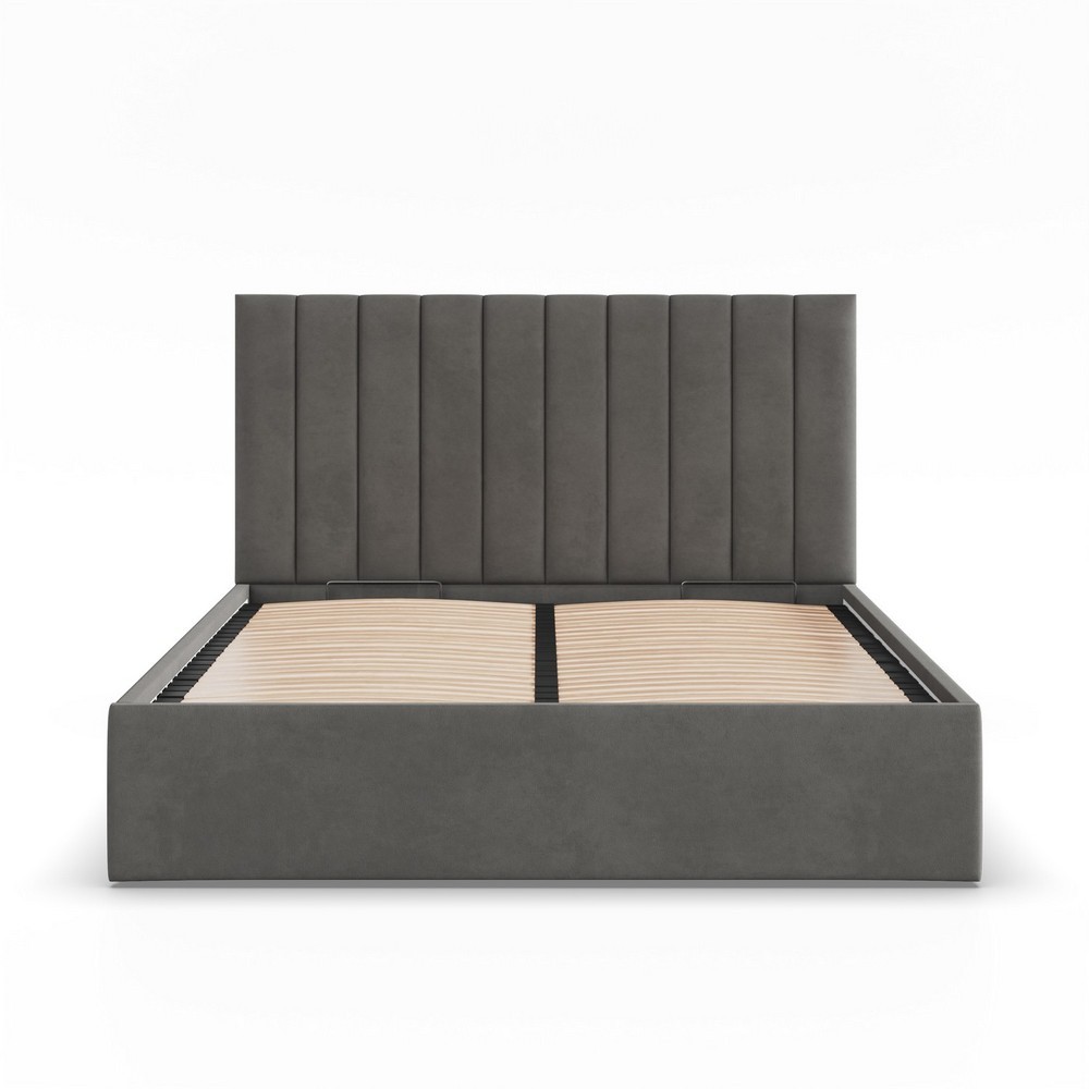 AGroup Čalouněná postel POLLA 140 x 200 cm Barva látky Trinity: (2315) Tmavá šedá