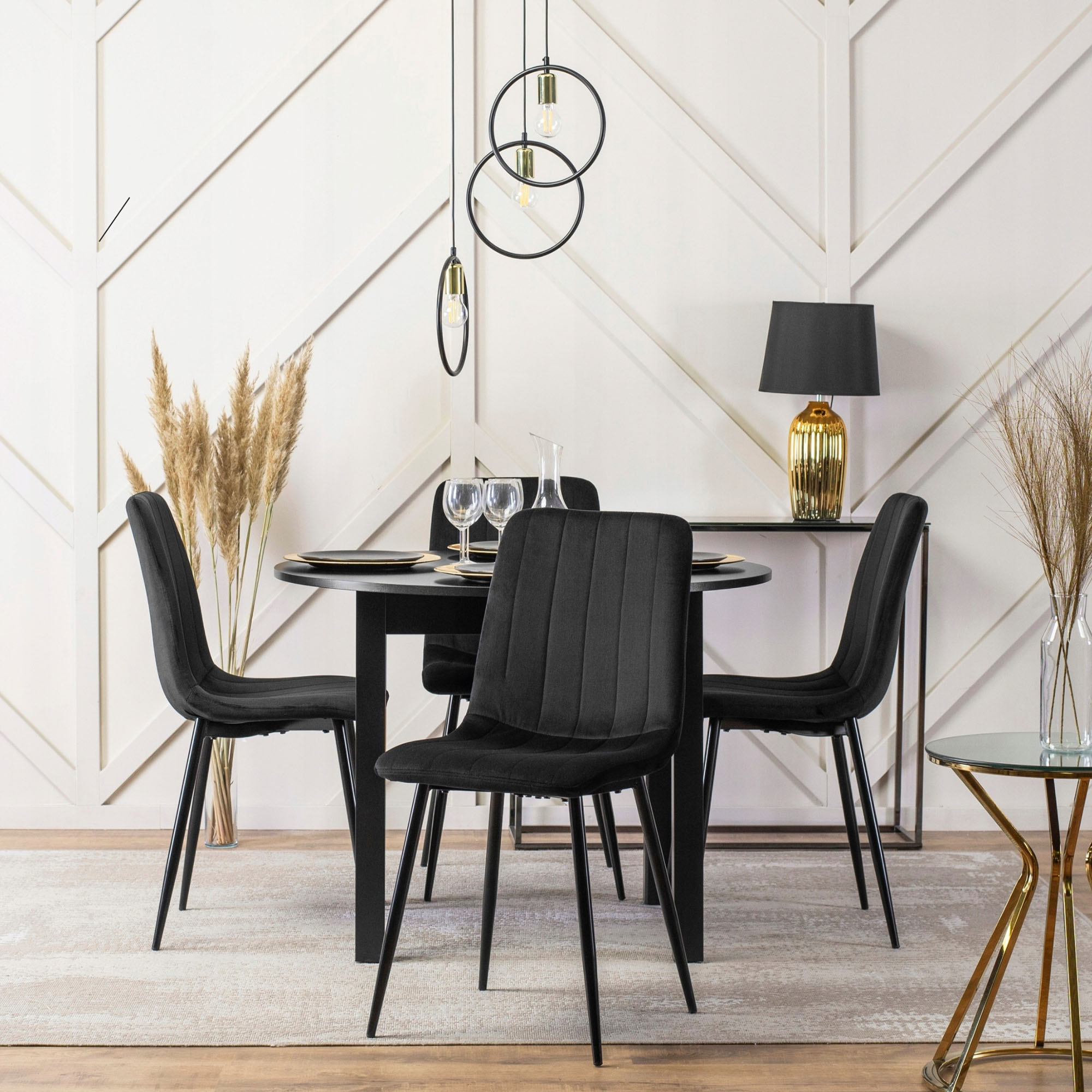 IDA Židle LUCCA – Černá / Černé nohy