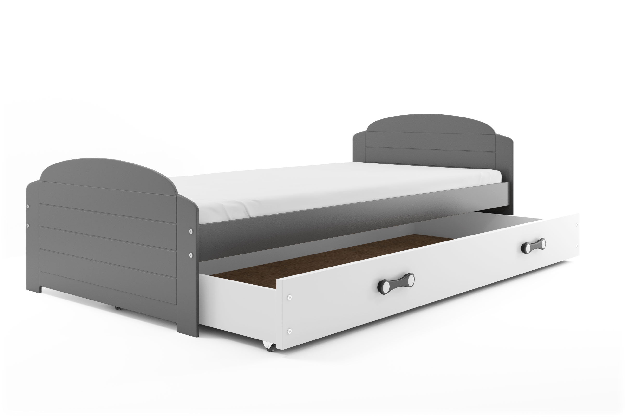 SMB Postel se šuplíkem LILA, 90x200 cm Dekor: Grafit, Barva šuplíku: Bílá