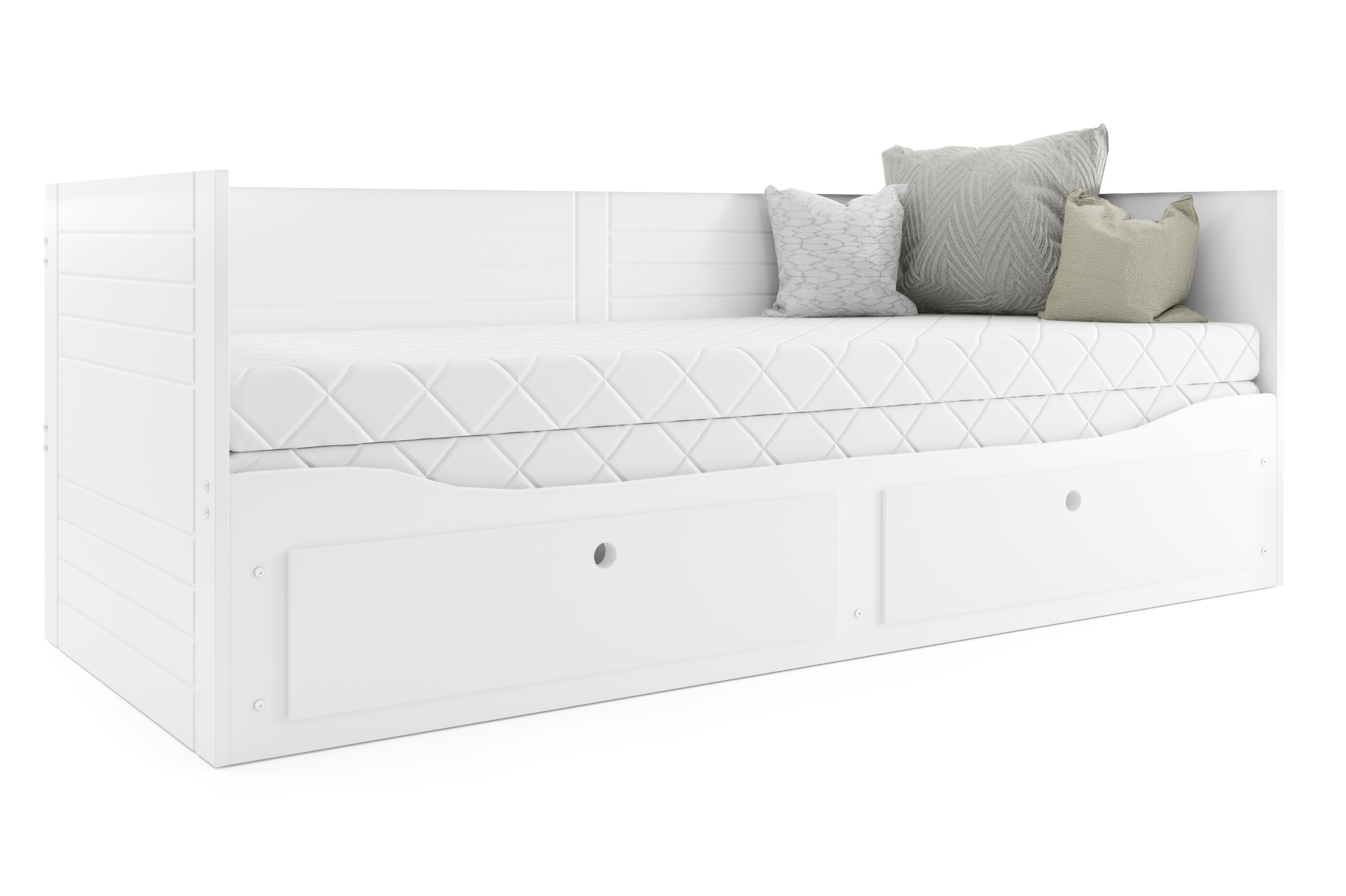 SMB Rozkládací postel s matrací HERME, 80-160x200 cm Dekor: Bílá