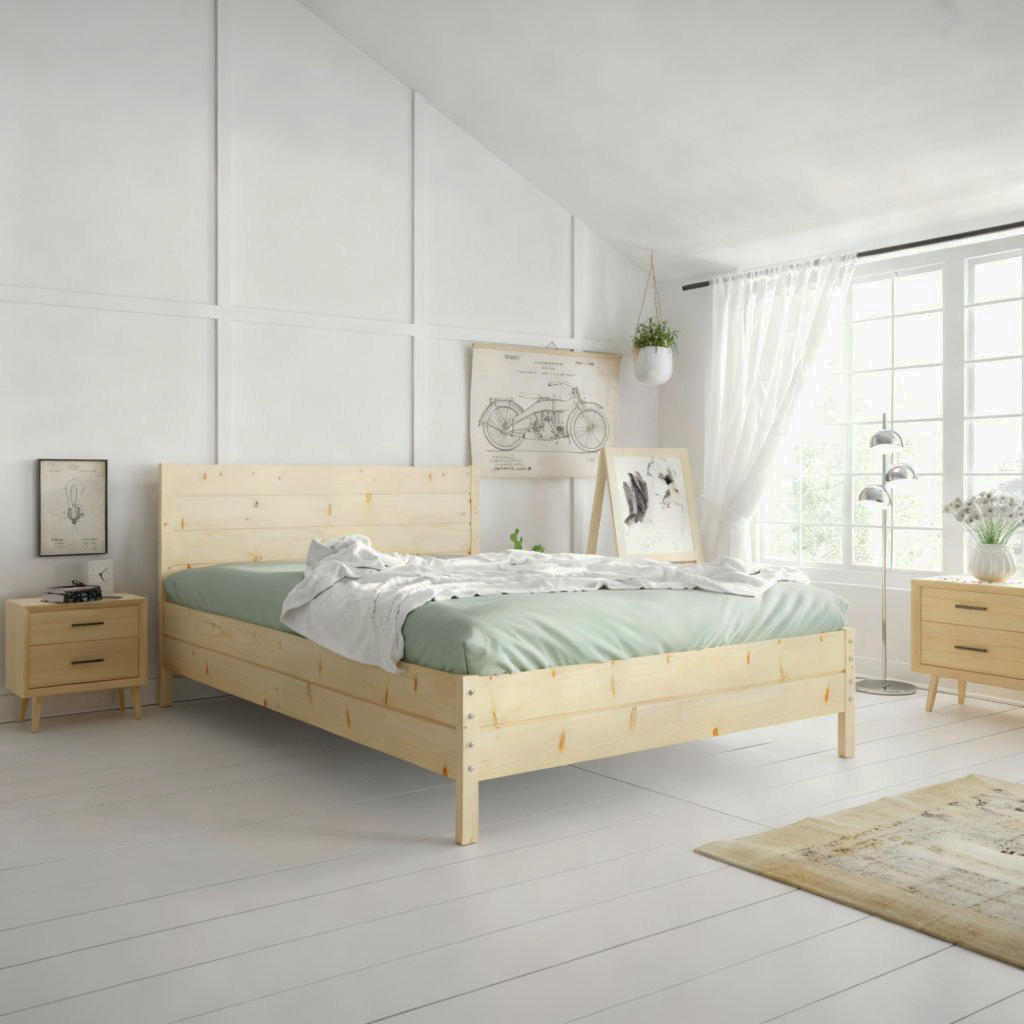 SMB Postel z masivu  s úložným prostorem CANNI, 180x200 cm