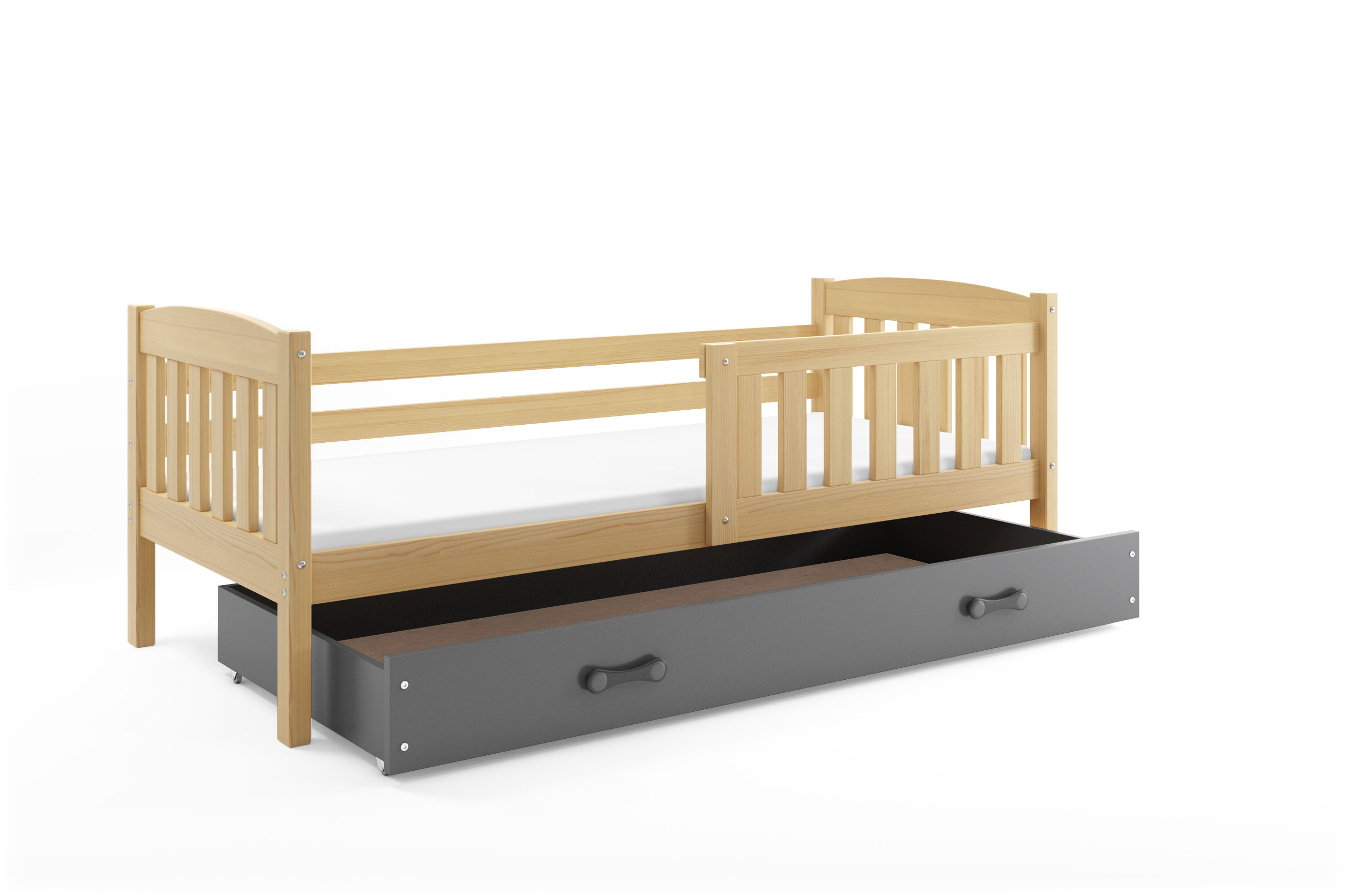 SMB Dětská postel se šuplíkem JAKE 1, 90x190 cm Dekor: Borovice, Barva šuplíku: Grafit
