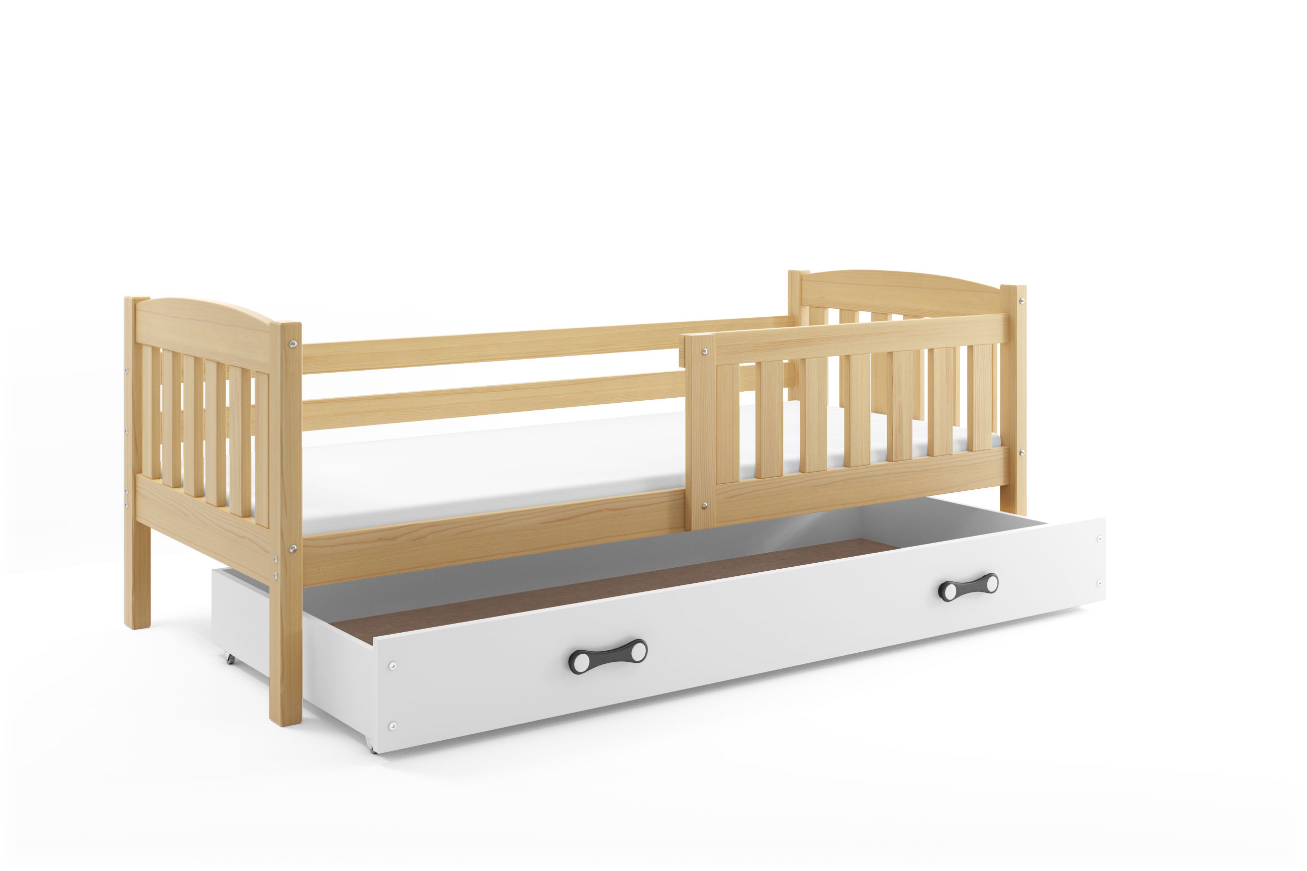 SMB Dětská postel se šuplíkem JAKE 1, 90x200 cm Dekor: Borovice, Barva šuplíku: Bílá