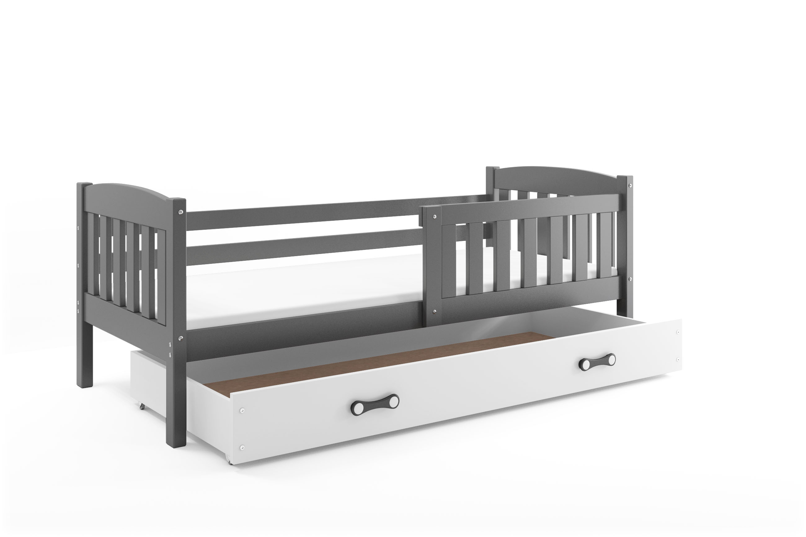 SMB Dětská postel se šuplíkem JAKE 1, 90x200 cm Dekor: Grafit, Barva šuplíku: Bílá